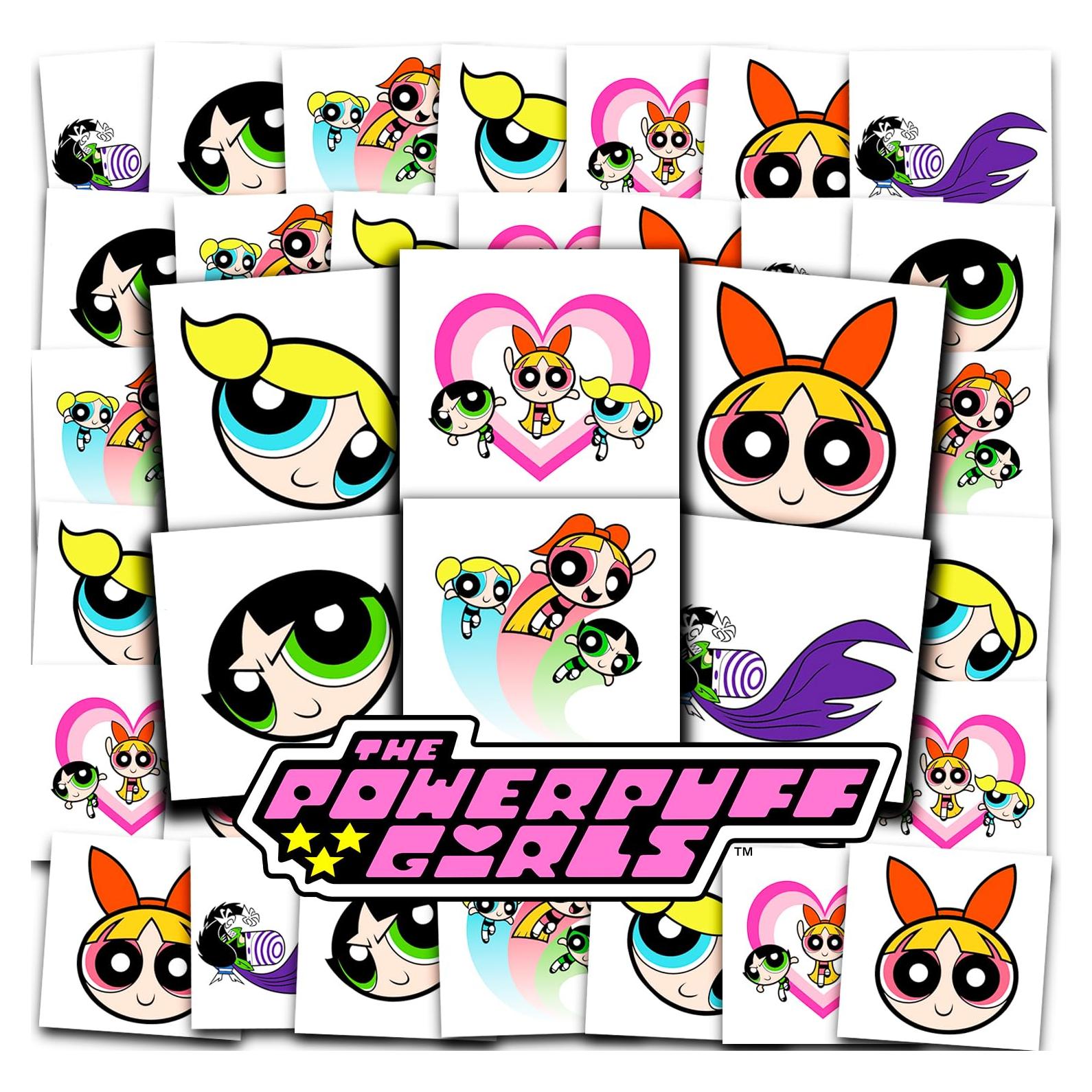 Paquete de 72 Tatuajes Temporales Powerpuff Girls 2x2 cm