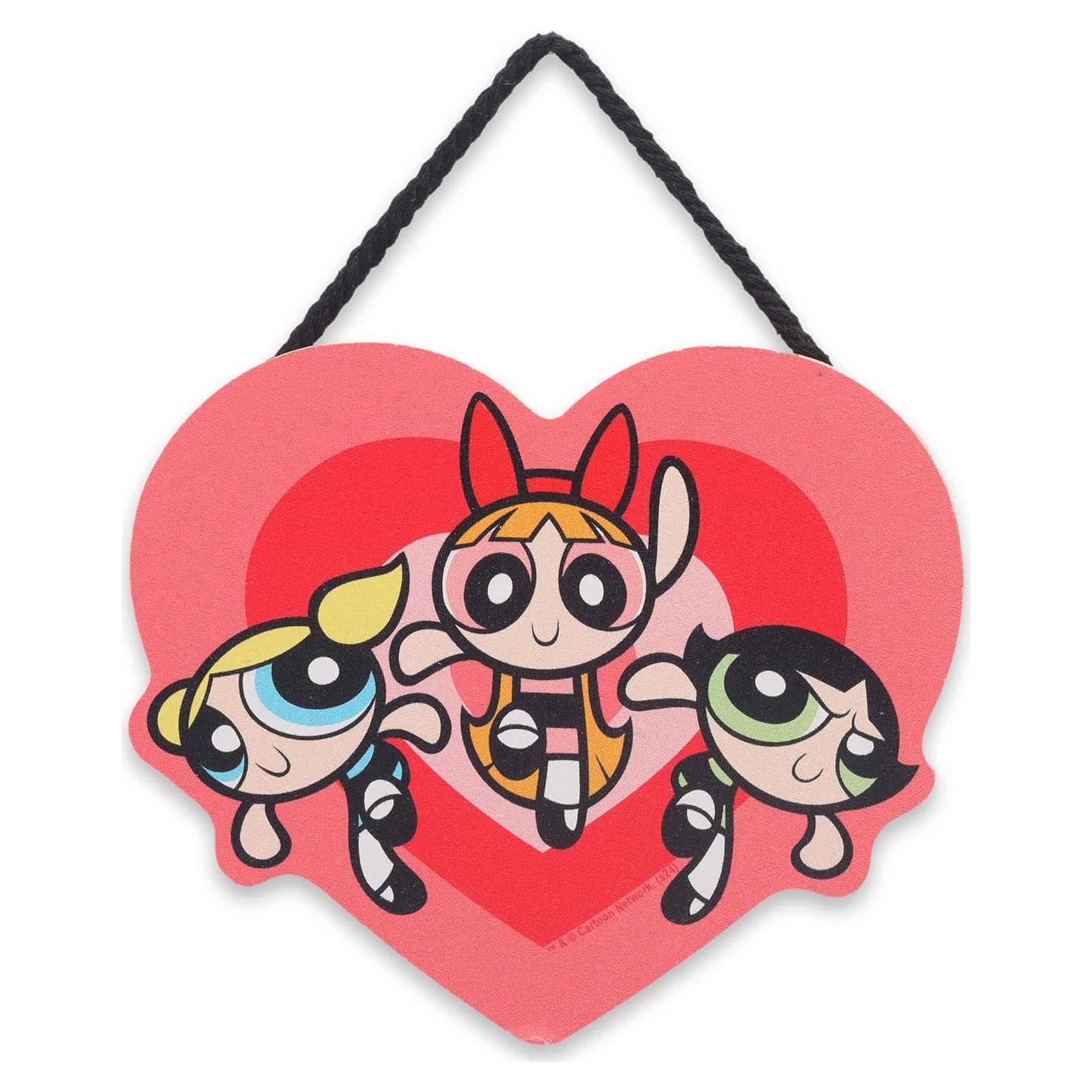 Cartel Decorativo de Pared Corazón Las Chicas Superpoderosas