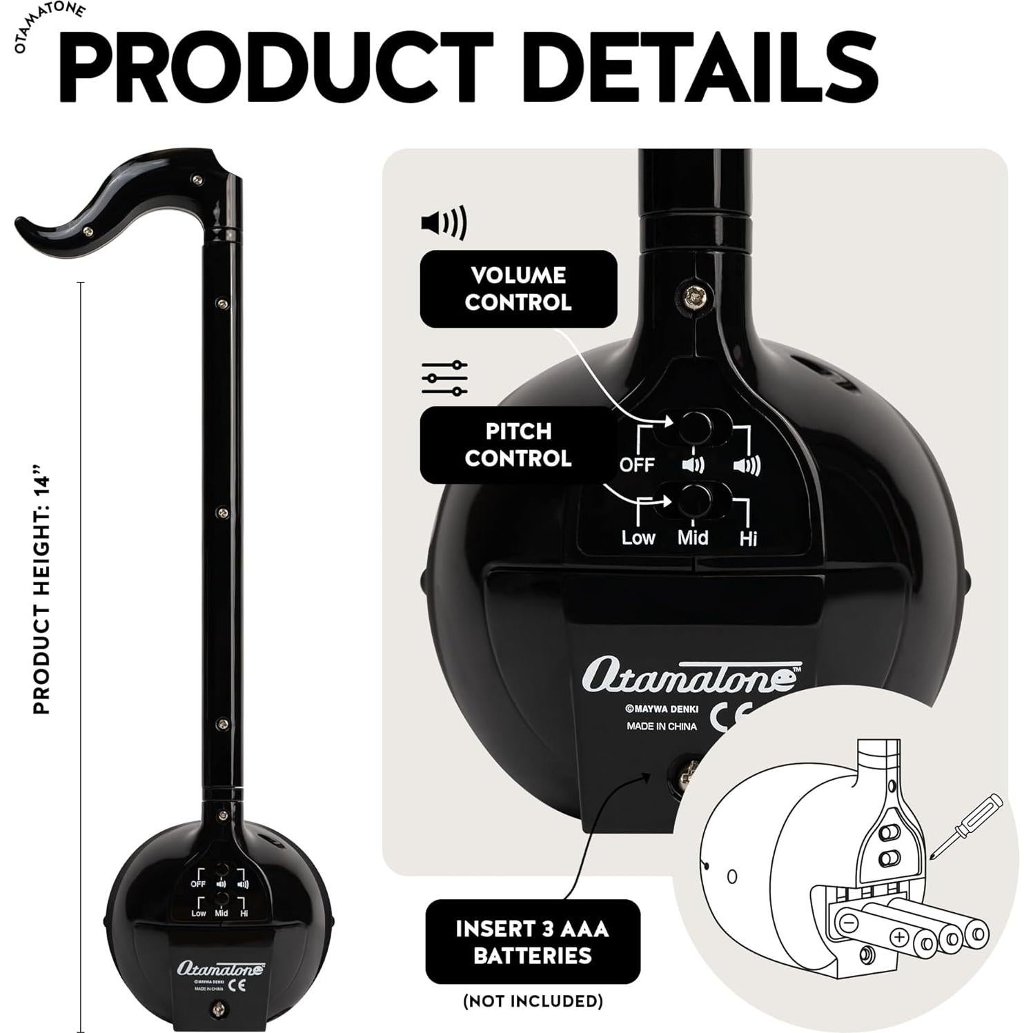 Otamatone Maywa Denki Negro - Juguete Musical Electrónico (Juego de 2)