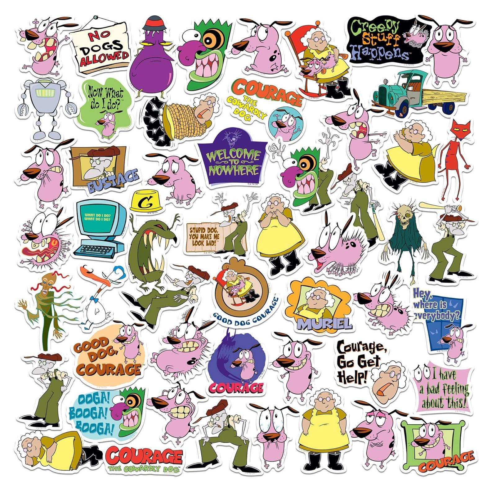 Stickers Courage el Perro Cobarde 50ct Vinilo Premium