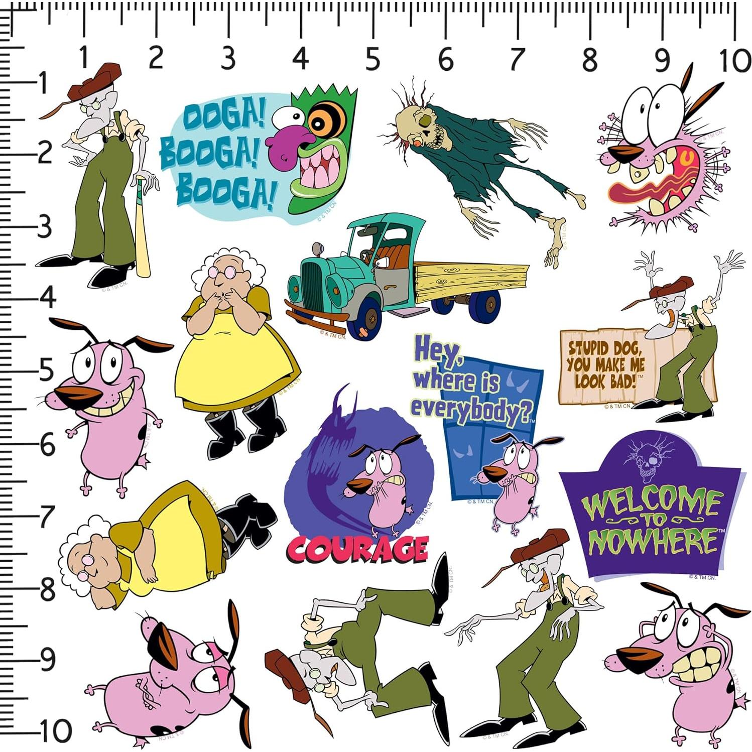 Stickers Courage el Perro Cobarde 50ct Vinilo Premium