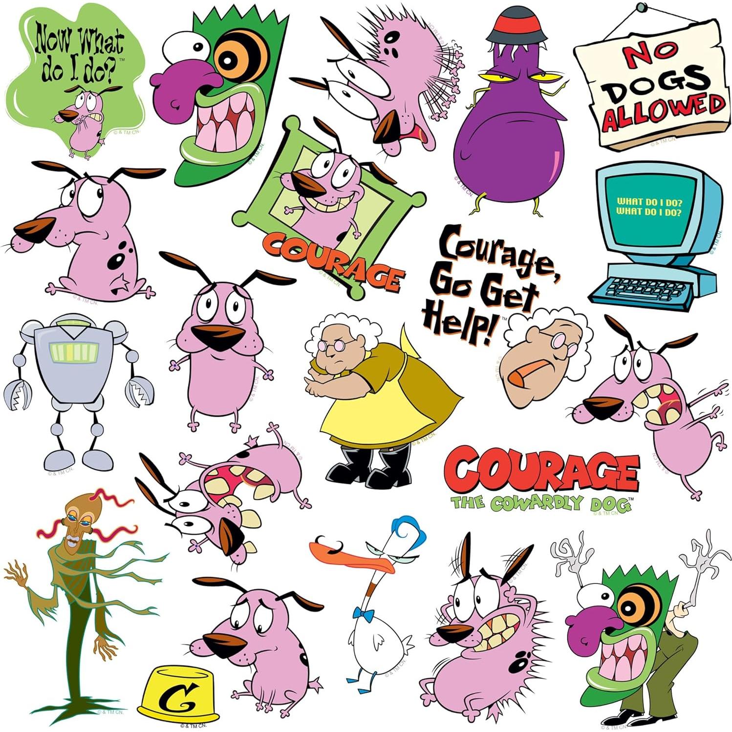 Stickers Courage el Perro Cobarde 50ct Vinilo Premium