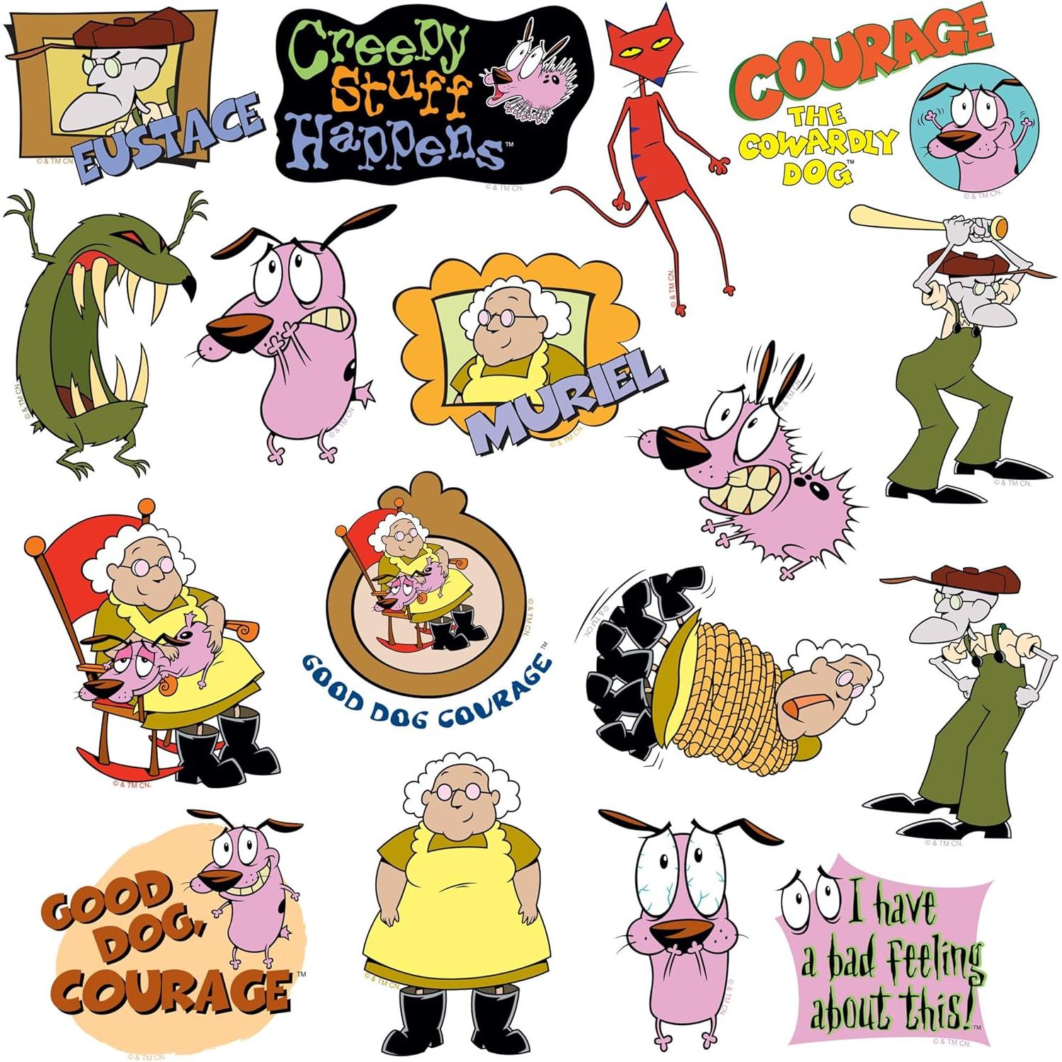 Stickers Courage el Perro Cobarde 50ct Vinilo Premium