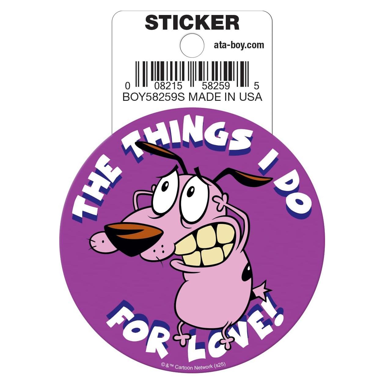 Calcomanía de Vinilo Troquelada Ata-Boy Coraje el Perro Cobarde 7.62 cm