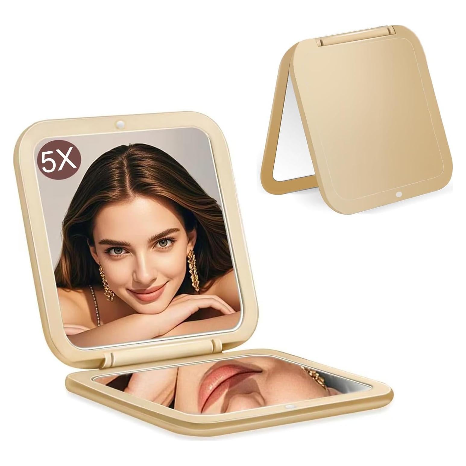 Espejo Compacto de Maquillaje CYHTSHFZ 5x Plegable 8.38cm