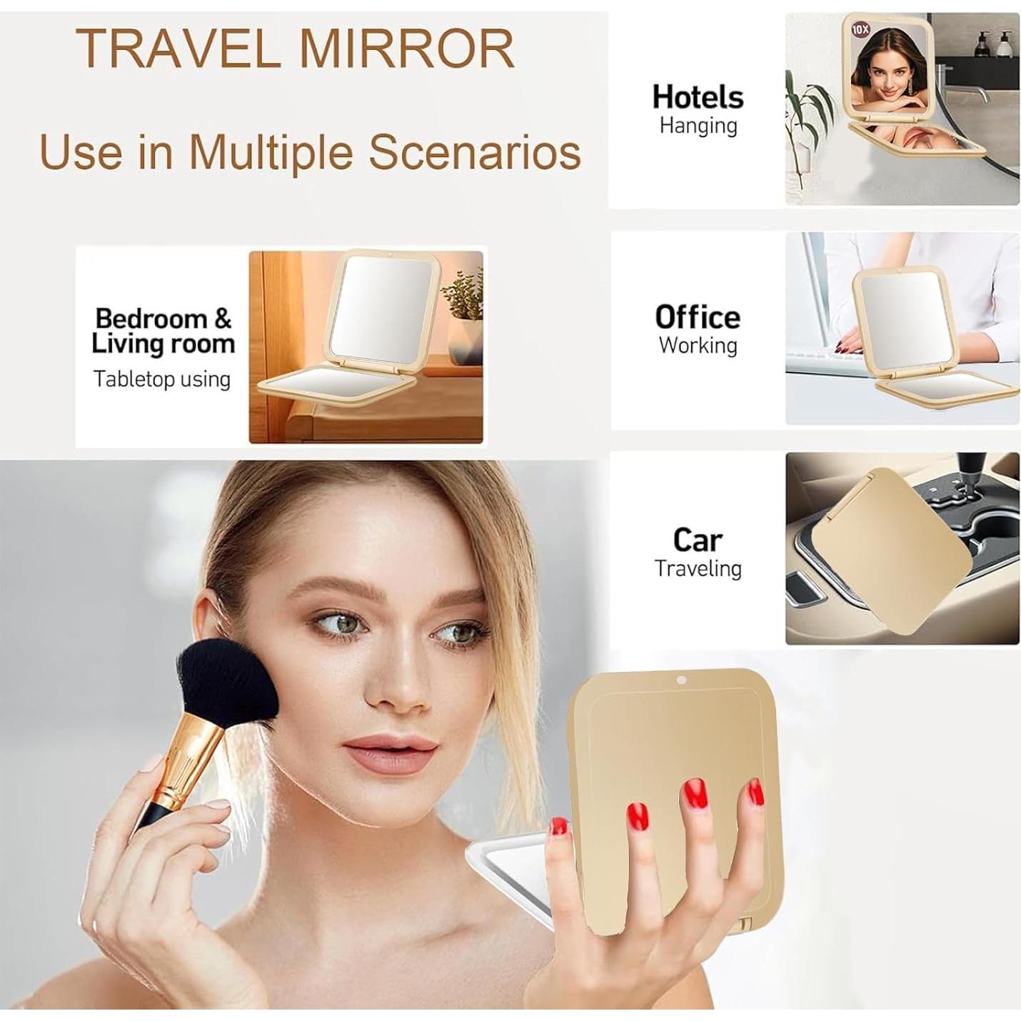 Espejo Compacto de Maquillaje CYHTSHFZ 5x Plegable 8.38cm