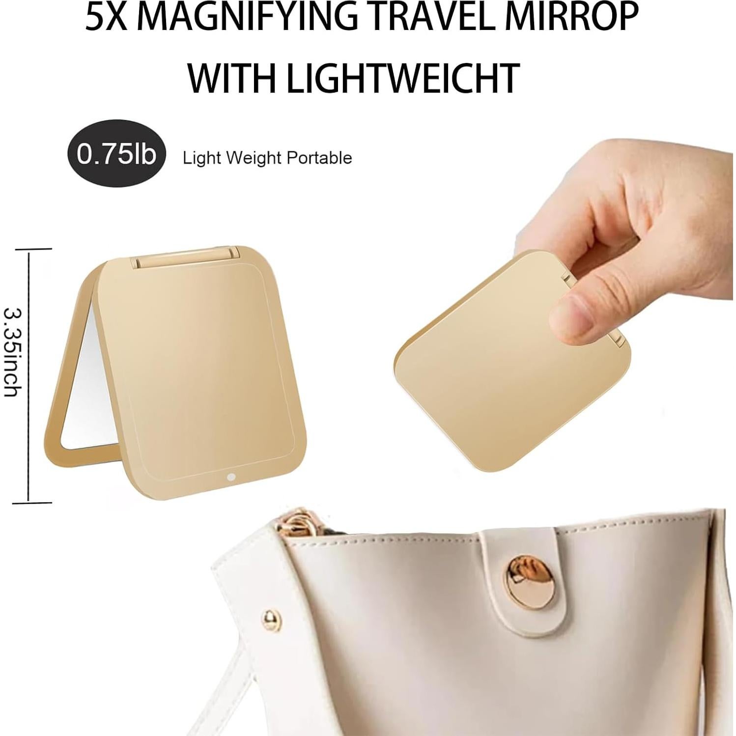 Espejo Compacto de Maquillaje CYHTSHFZ 5x Plegable 8.38cm