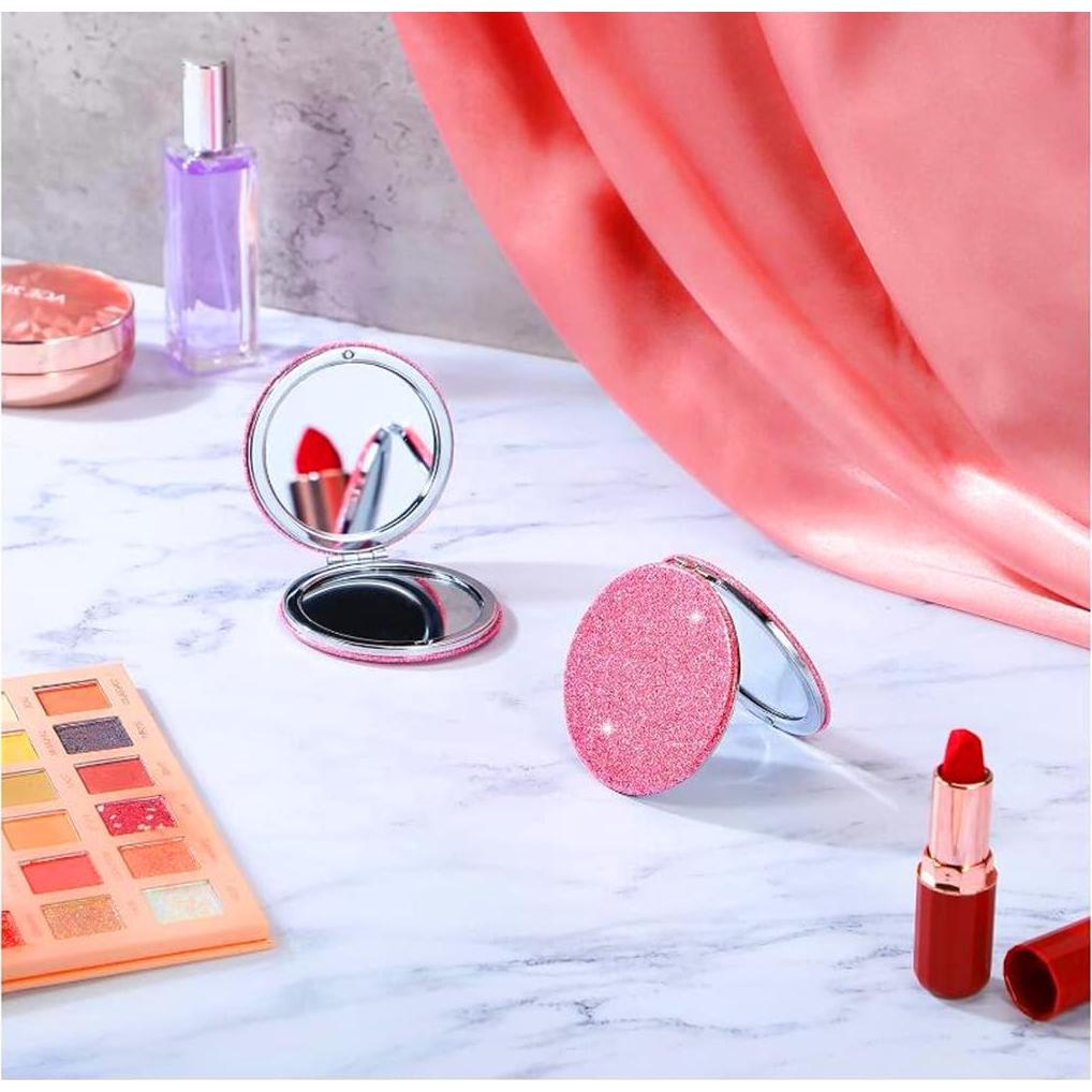 Espejo Compacto Plegable Mpowtech Rosa 2x/1x Magnificación