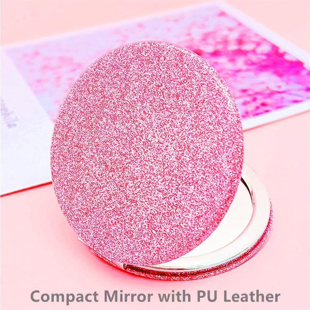 Espejo Compacto Plegable Mpowtech Rosa 2x/1x Magnificación