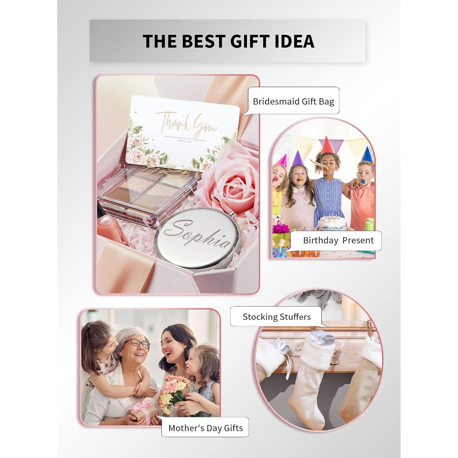 Espejo Compacto Doble Cara Getinbulk 6.35cm Plata