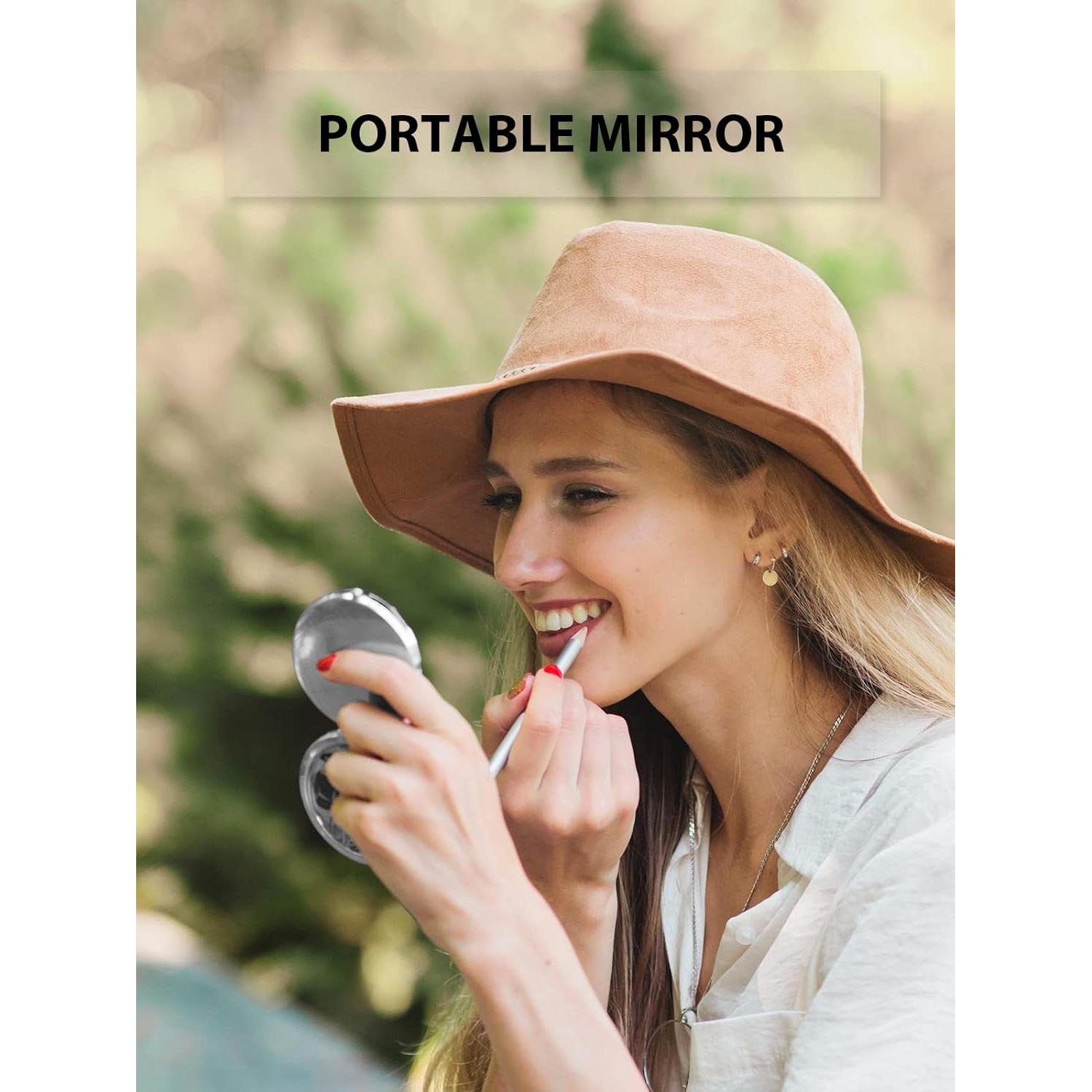 Espejo Compacto Doble Cara Getinbulk 6.35cm Plata