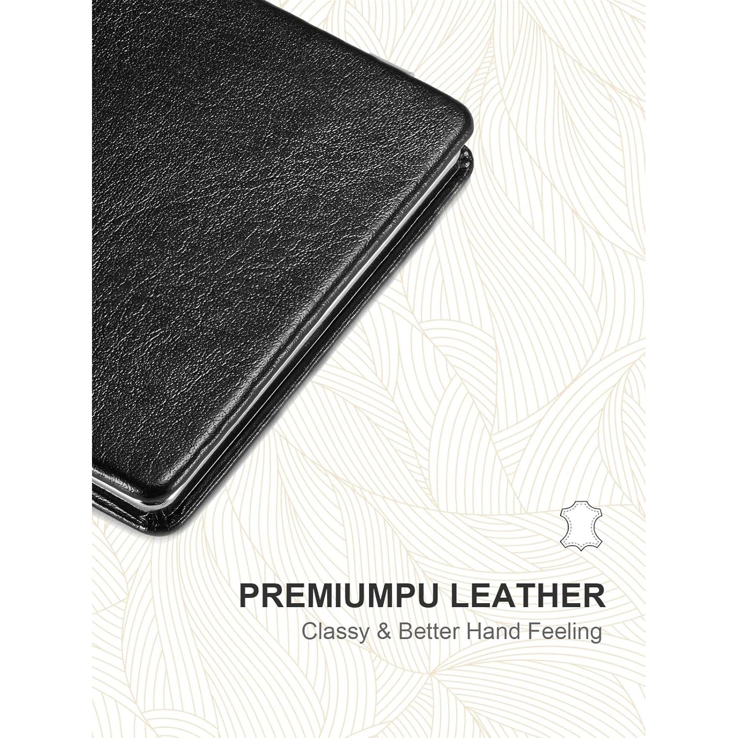 Espejo Compacto OMIRO PU Negro 1X/3X Doble Cara Portátil