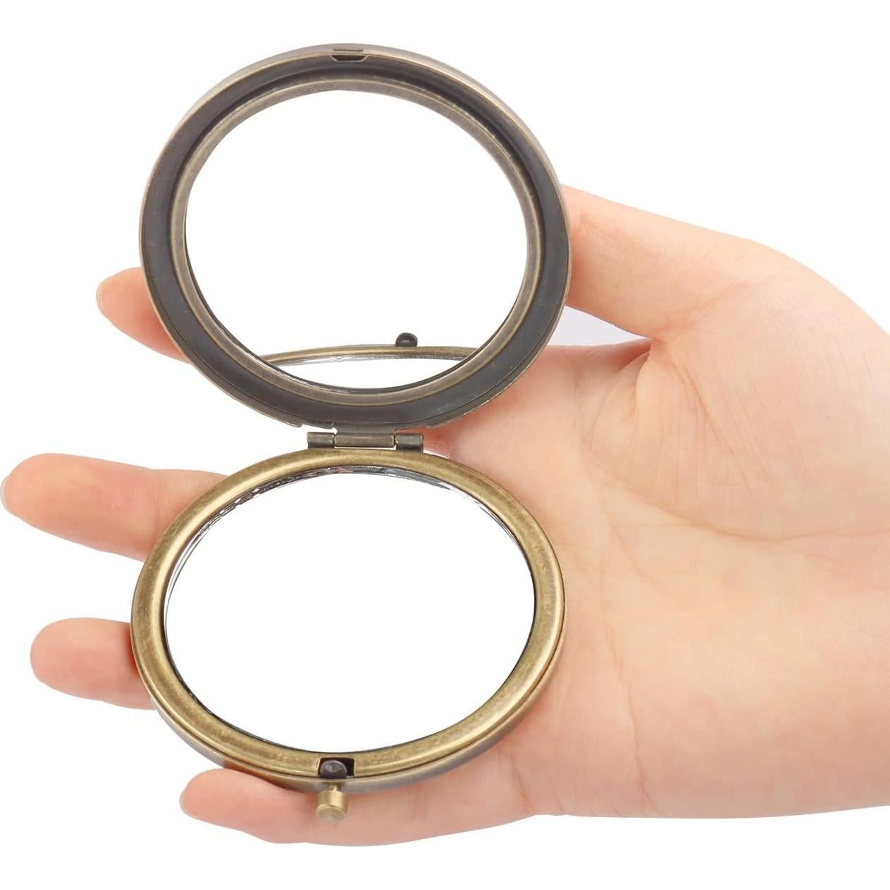 Espejo de Maquillaje Plegable Rich Boxer 4 Pcs Vintage 7.1cm