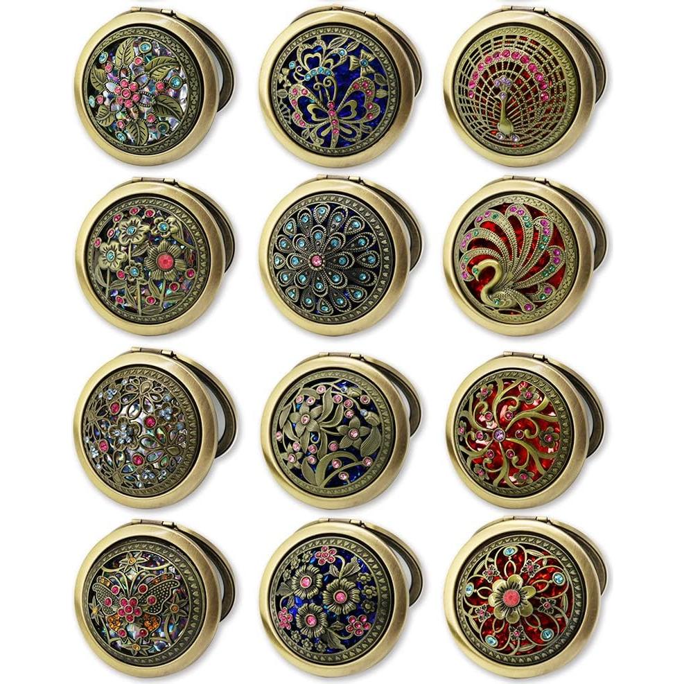 Espejo de Maquillaje Plegable Rich Boxer 4 Pcs Vintage 7.1cm