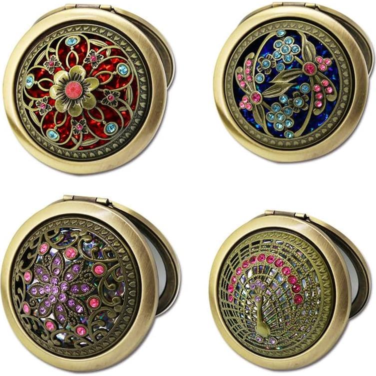 Espejo de Maquillaje Plegable Rich Boxer 4 Pcs Vintage 7.1cm