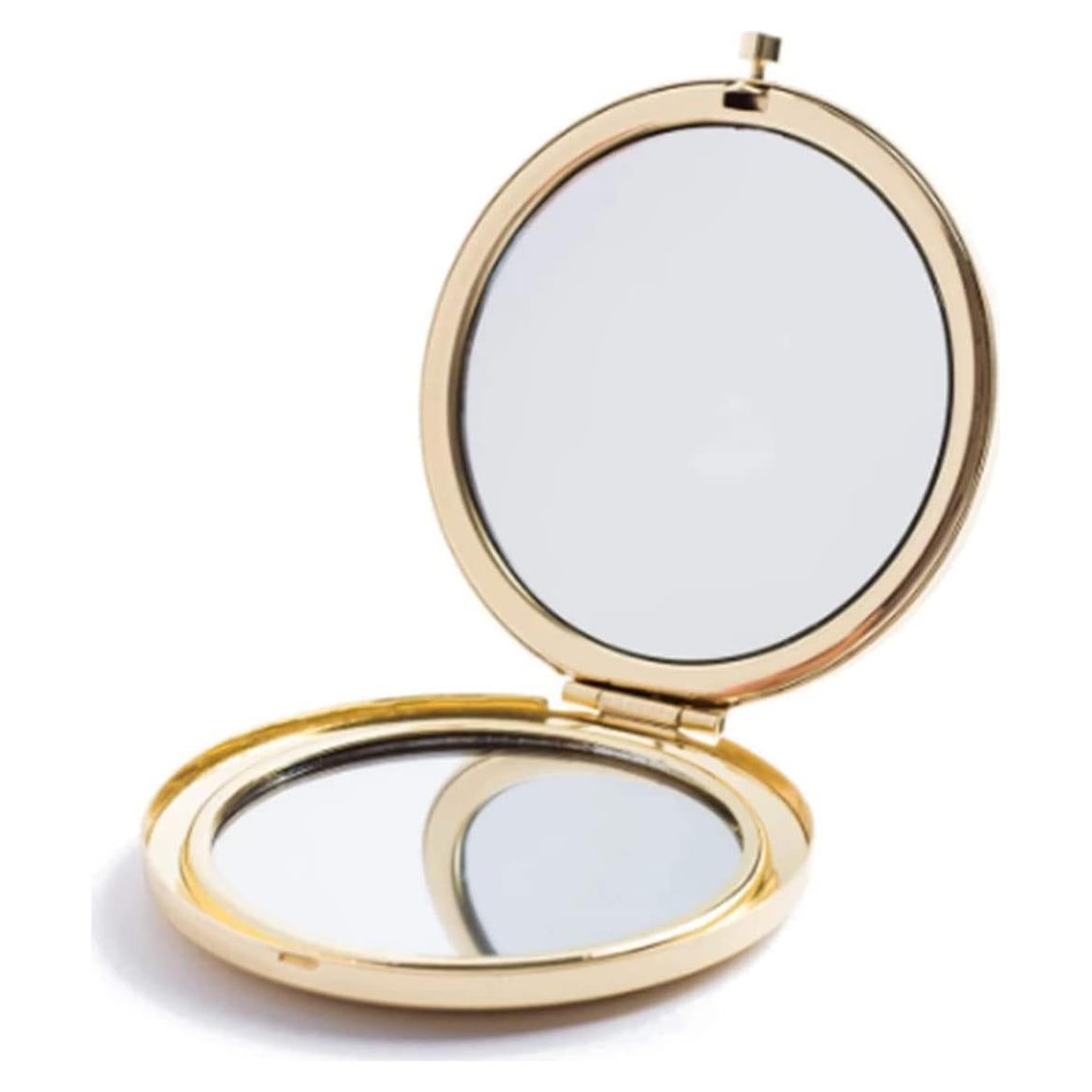 Espejo Compacto Aumentador Mpowtech Dorado 2.76" Plegable