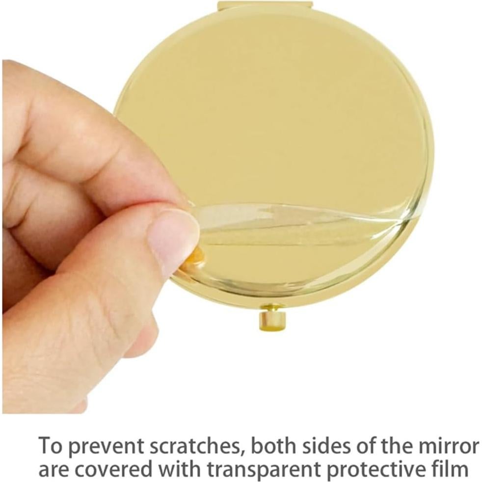 Espejo Compacto Aumentador Mpowtech Dorado 2.76" Plegable