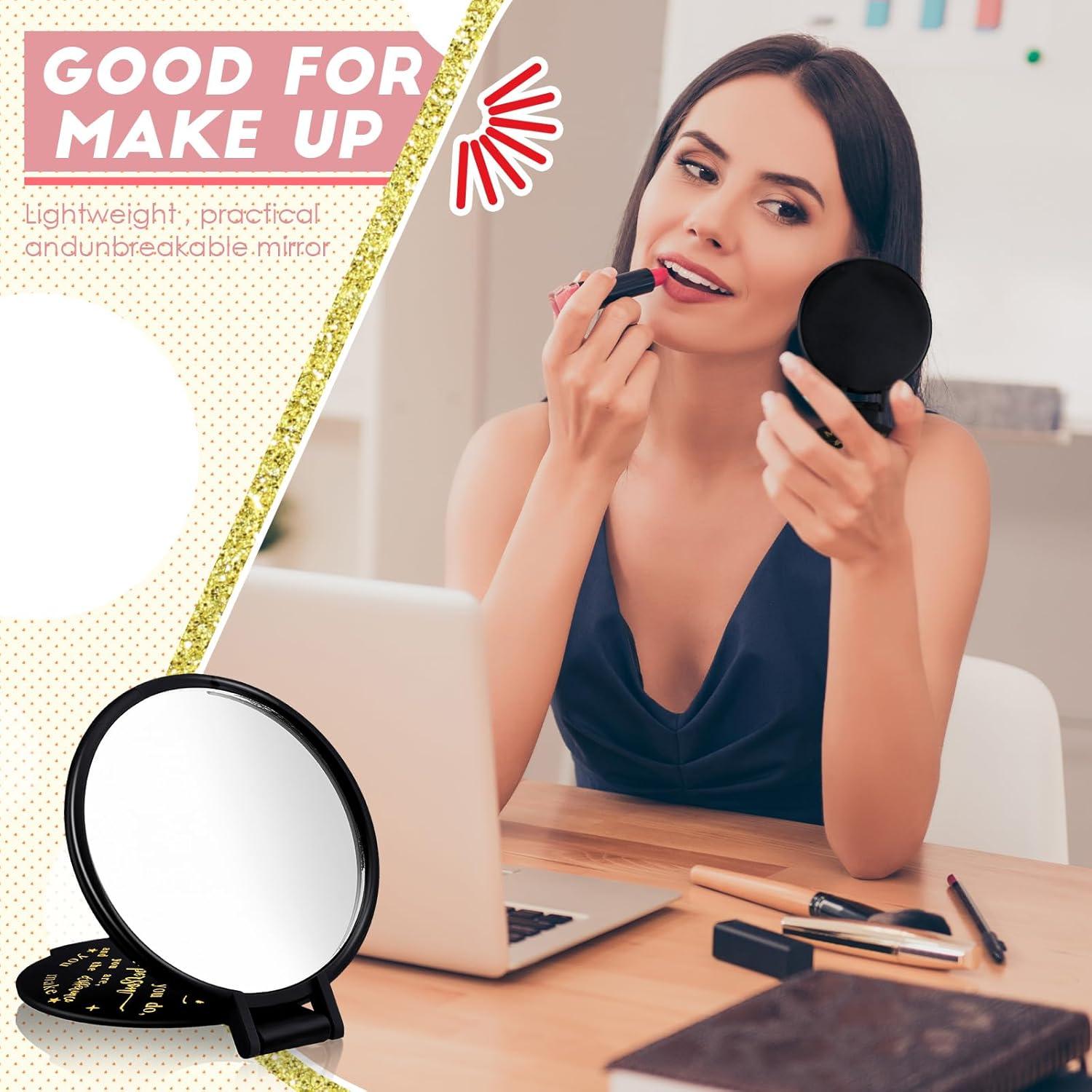 Espejos Compactos de Bolsillo Weysat - 48 Pcs Negros 6.3x7 cm