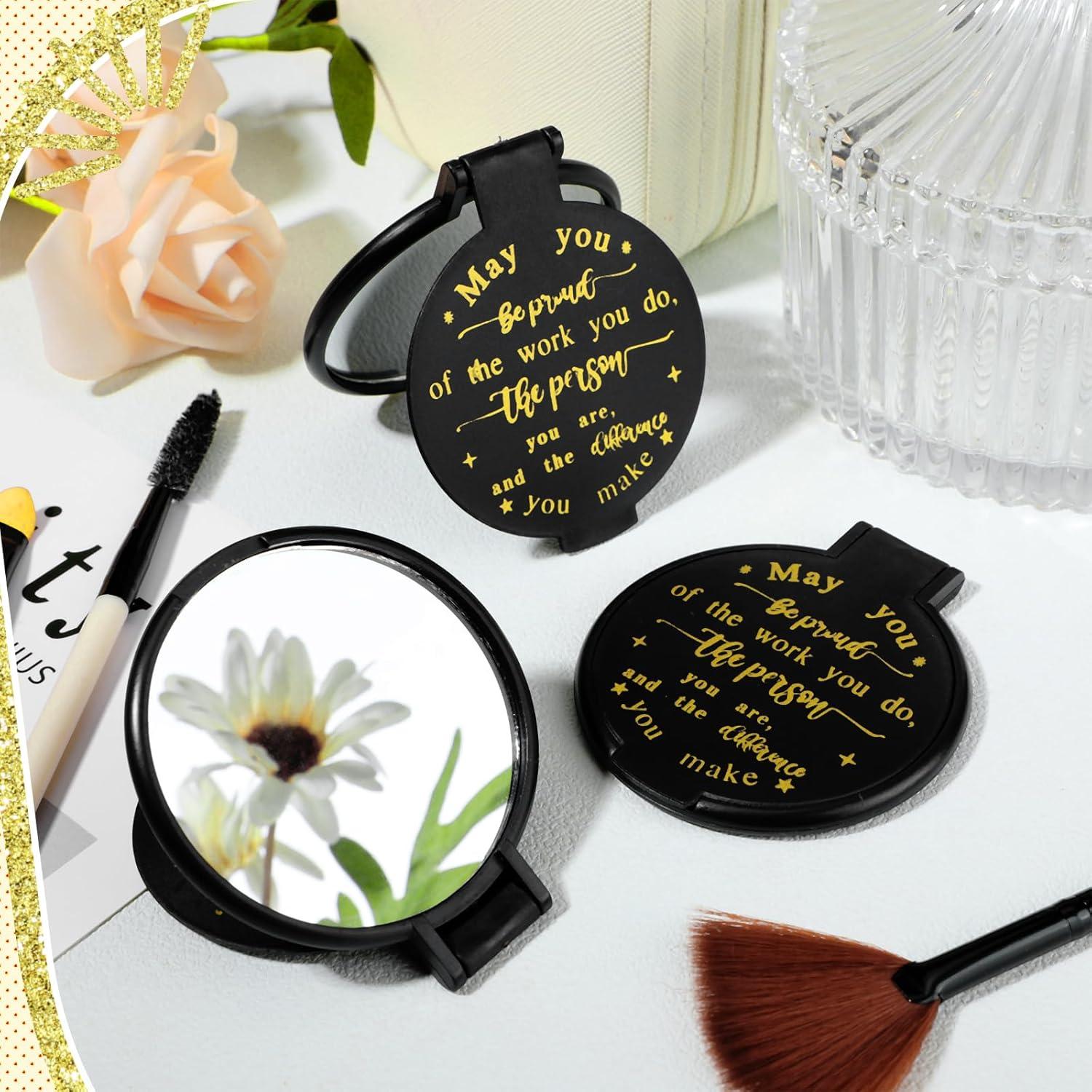 Espejos Compactos de Bolsillo Weysat - 48 Pcs Negros 6.3x7 cm