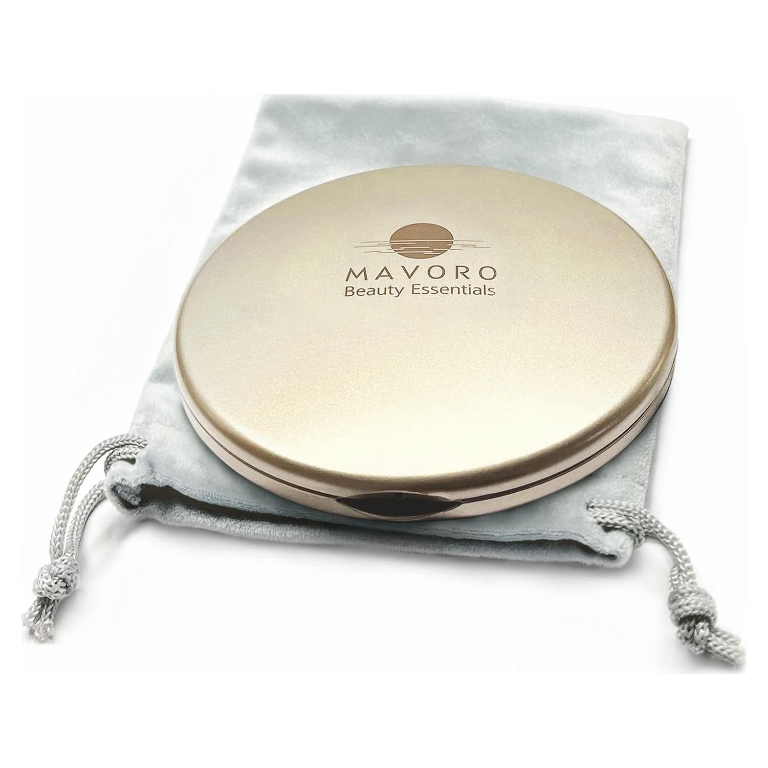 Espejo Compacto Mavoro 1x/10x Aumento Doble Cara 10.16cm Oro