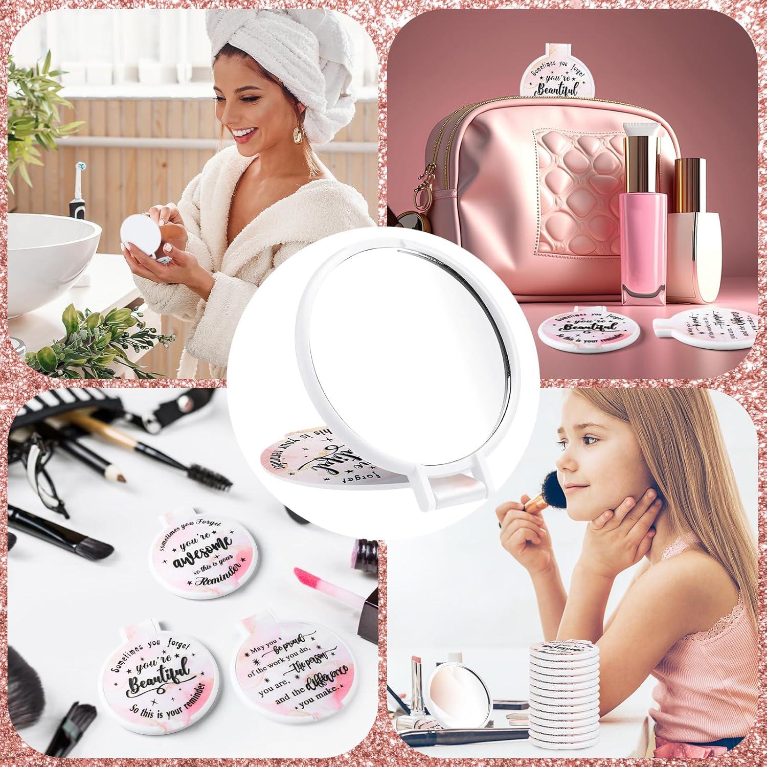 Espejo Compacto Inspiracional Wenqik 100 Pcs Rosa Claro