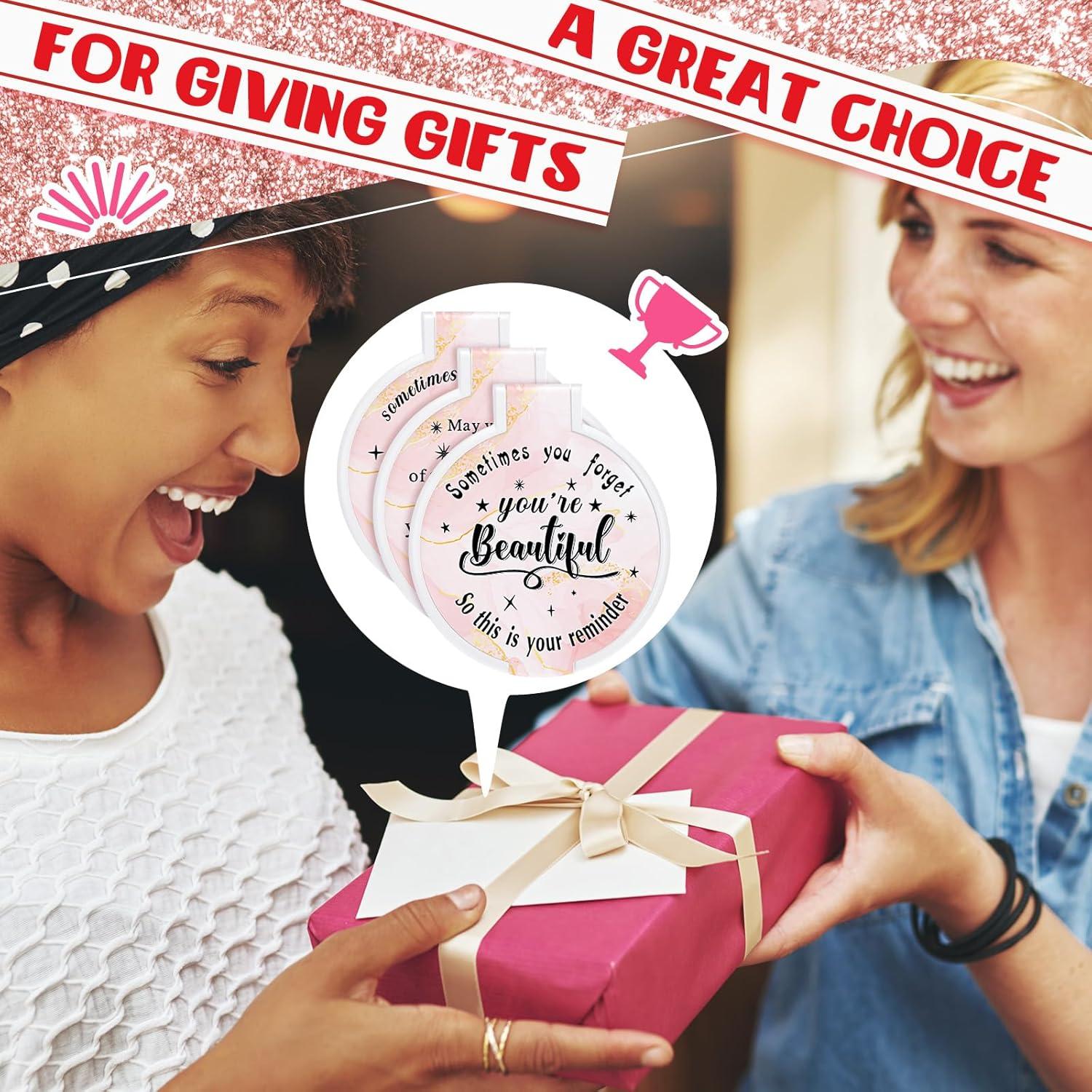 Espejo Compacto Inspiracional Wenqik 100 Pcs Rosa Claro