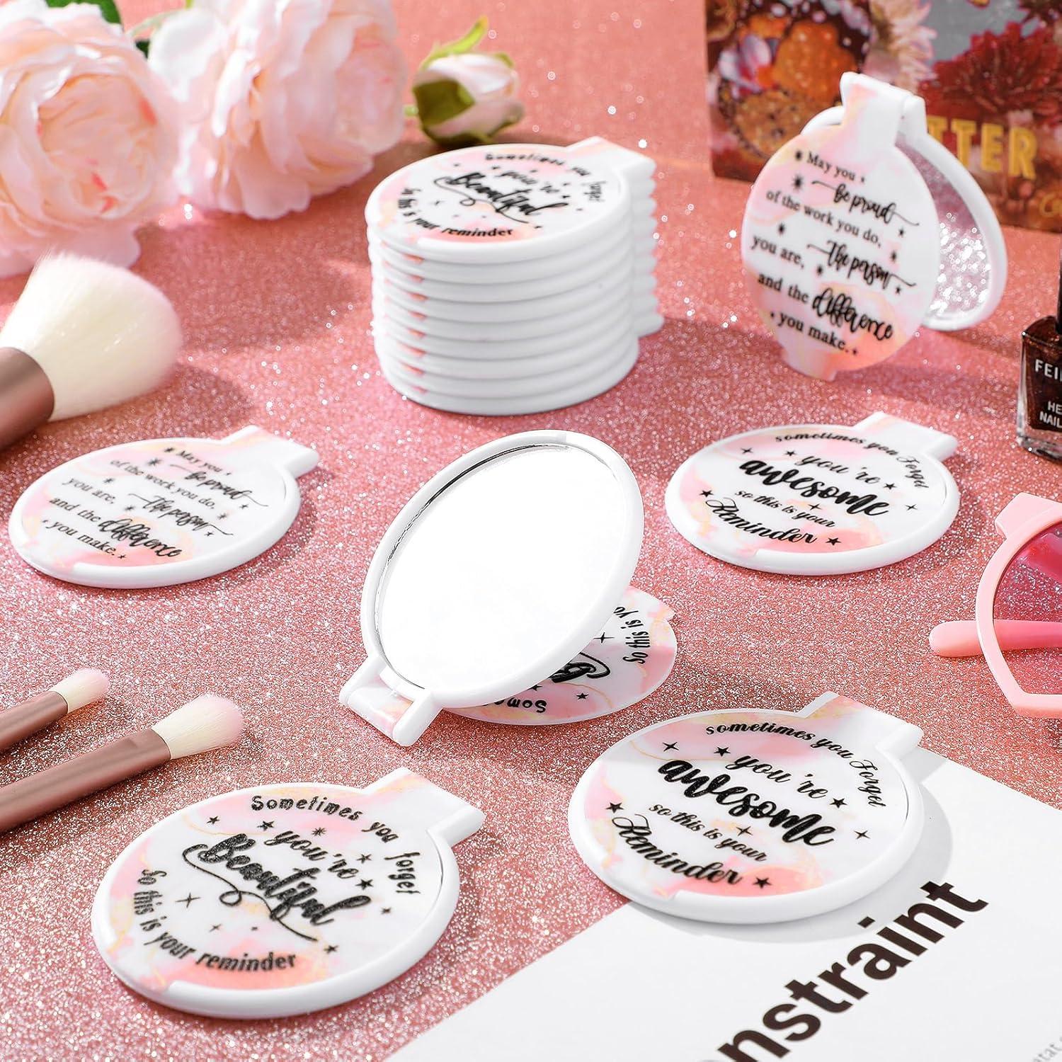 Espejo Compacto Inspiracional Wenqik 100 Pcs Rosa Claro