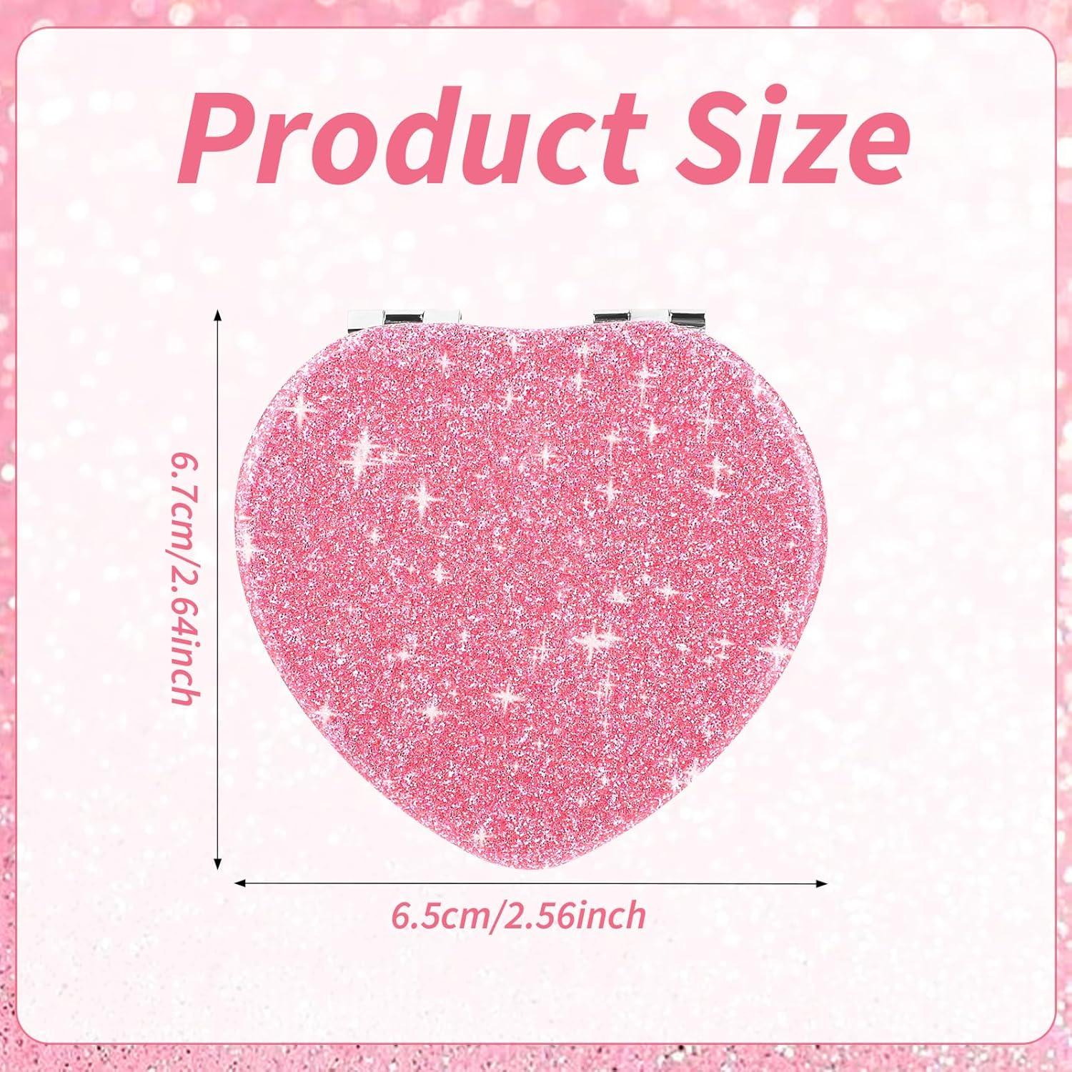 Espejo Plegable Doble Cara Dimeho Rosa Corazón 6.7 cm