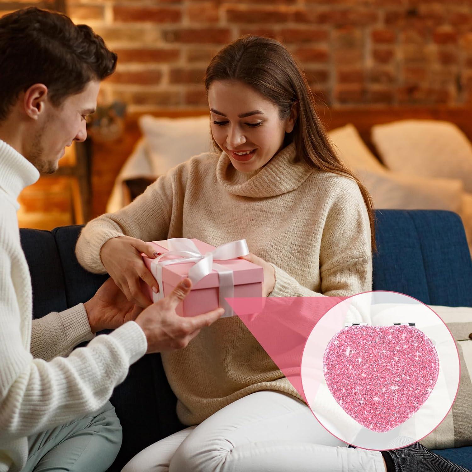 Espejo Plegable Doble Cara Dimeho Rosa Corazón 6.7 cm