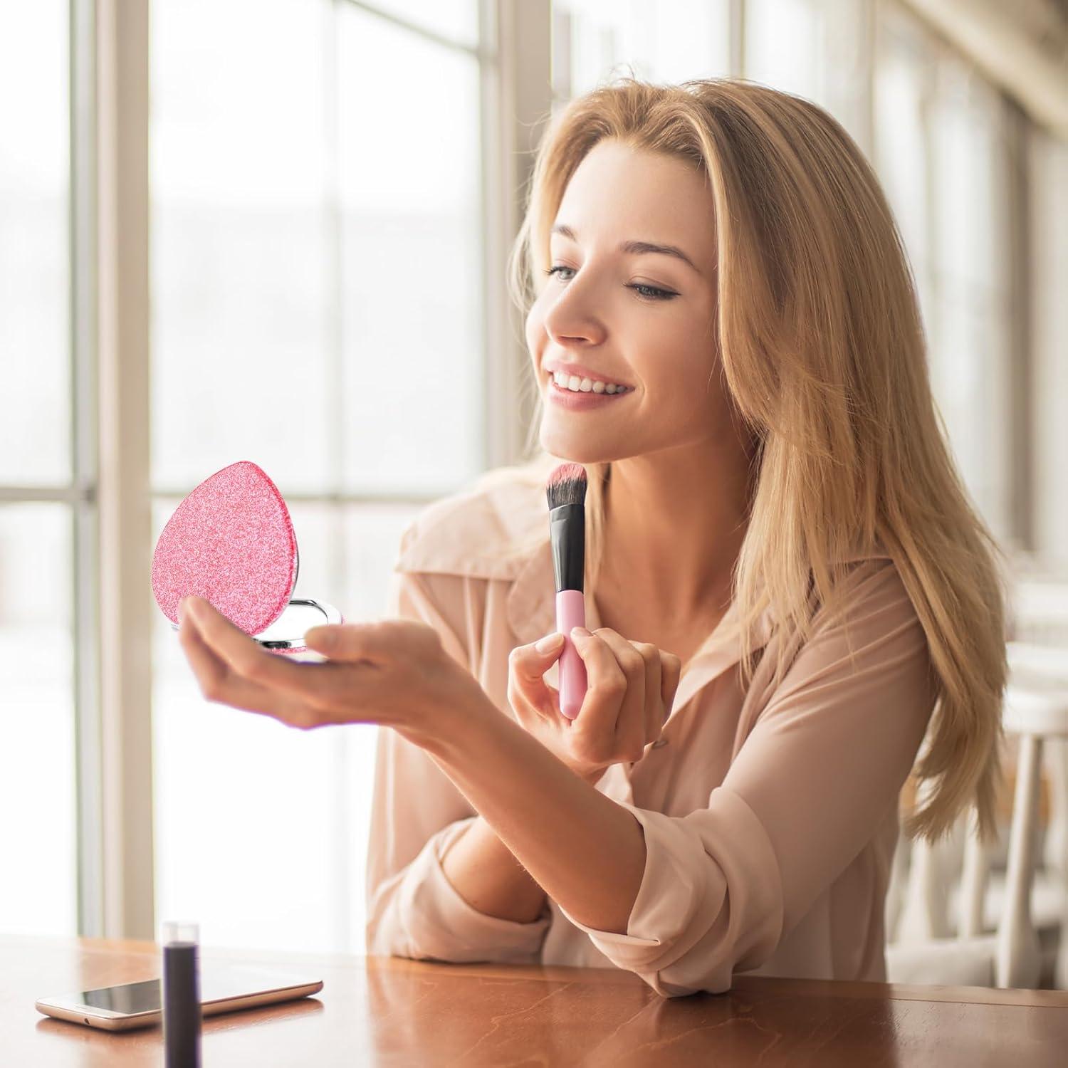 Espejo Plegable Doble Cara Dimeho Rosa Corazón 6.7 cm