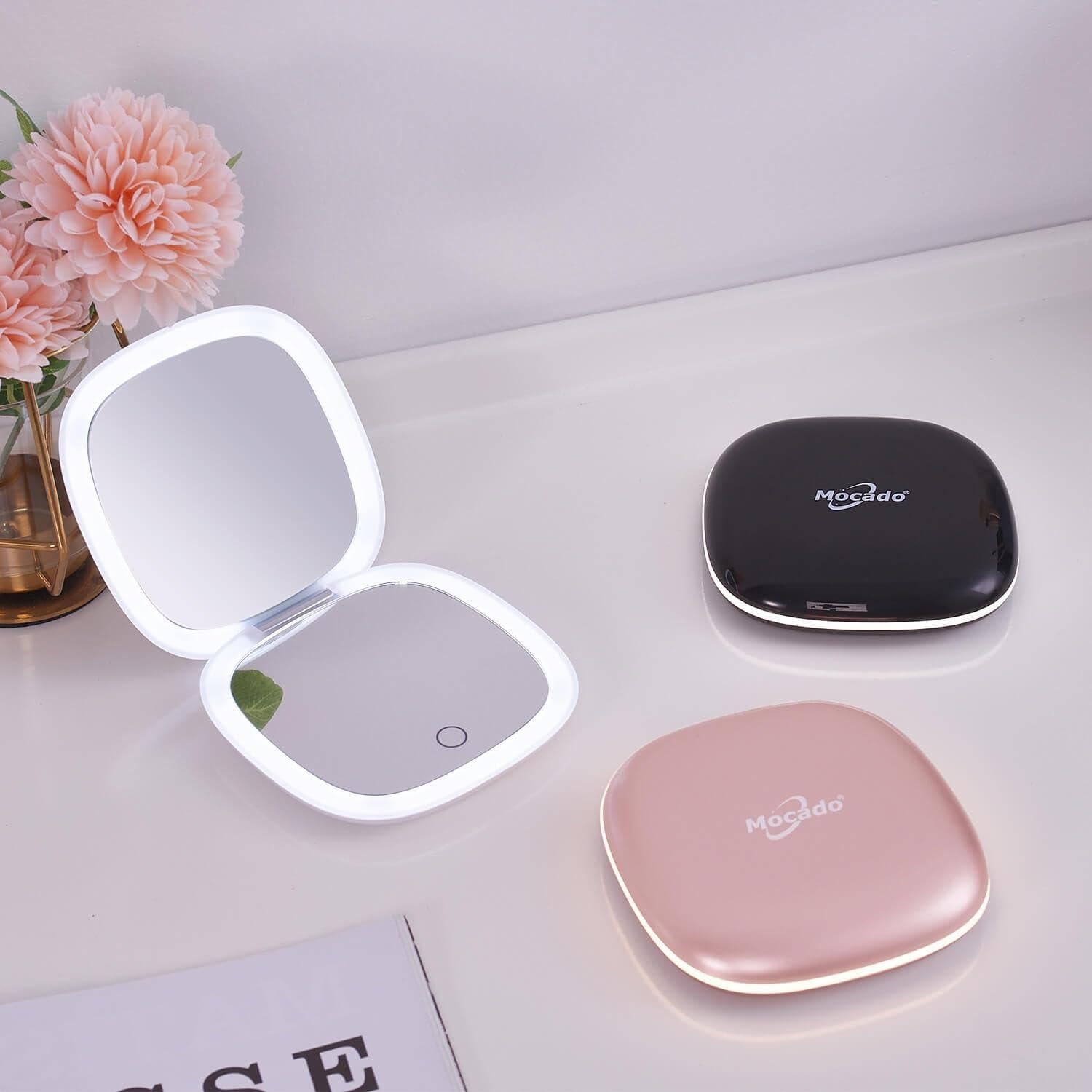 Espejo de Maquillaje LED Mocado 9.9 cm 1X/10X Dimmable USB