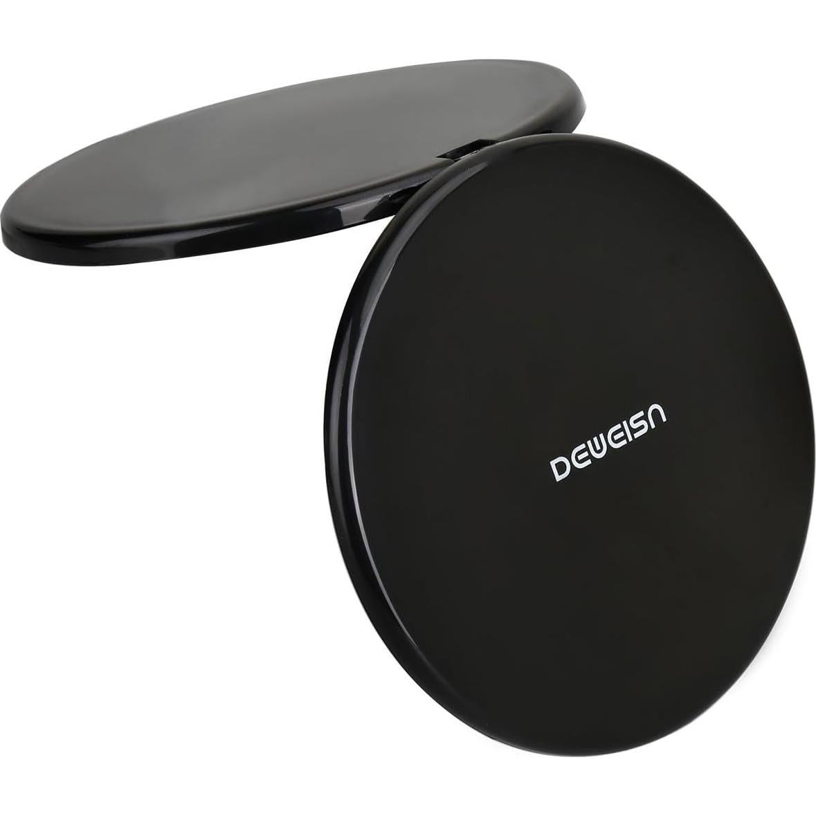 Espejo Cosmético Compacto Deweisn 10x Aumento Negro 10.16 cm