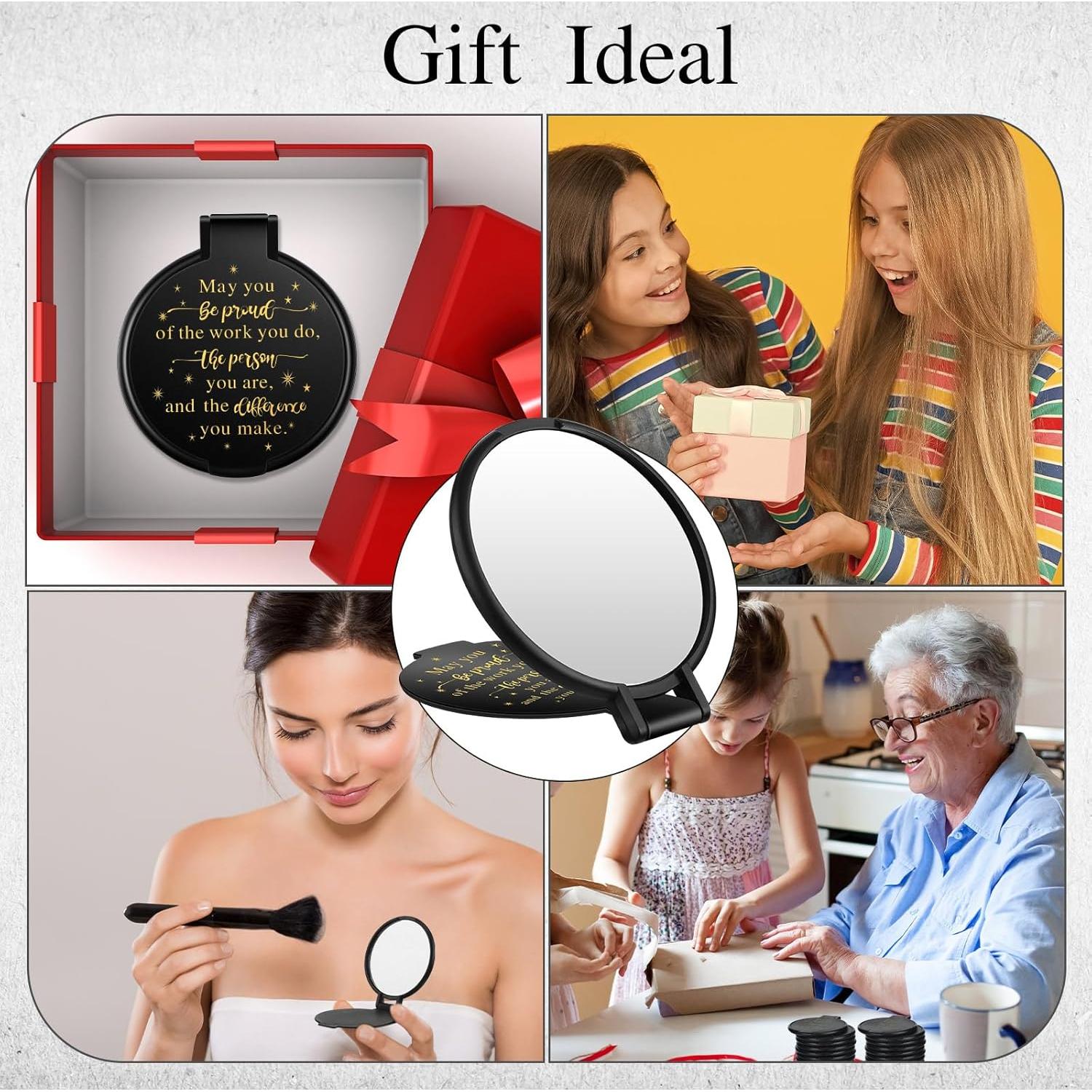 Espejos Compactos Huwena 100 Pcs Negros Motivacionales 6.3x7 cm