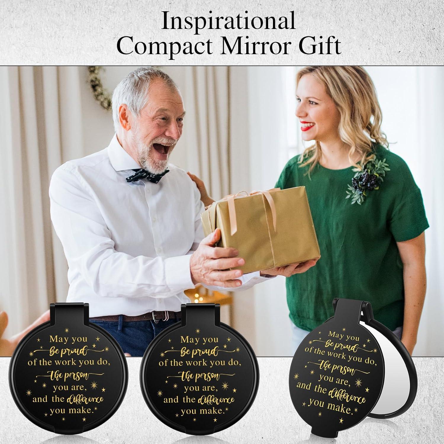 Espejos Compactos Huwena 100 Pcs Negros Motivacionales 6.3x7 cm