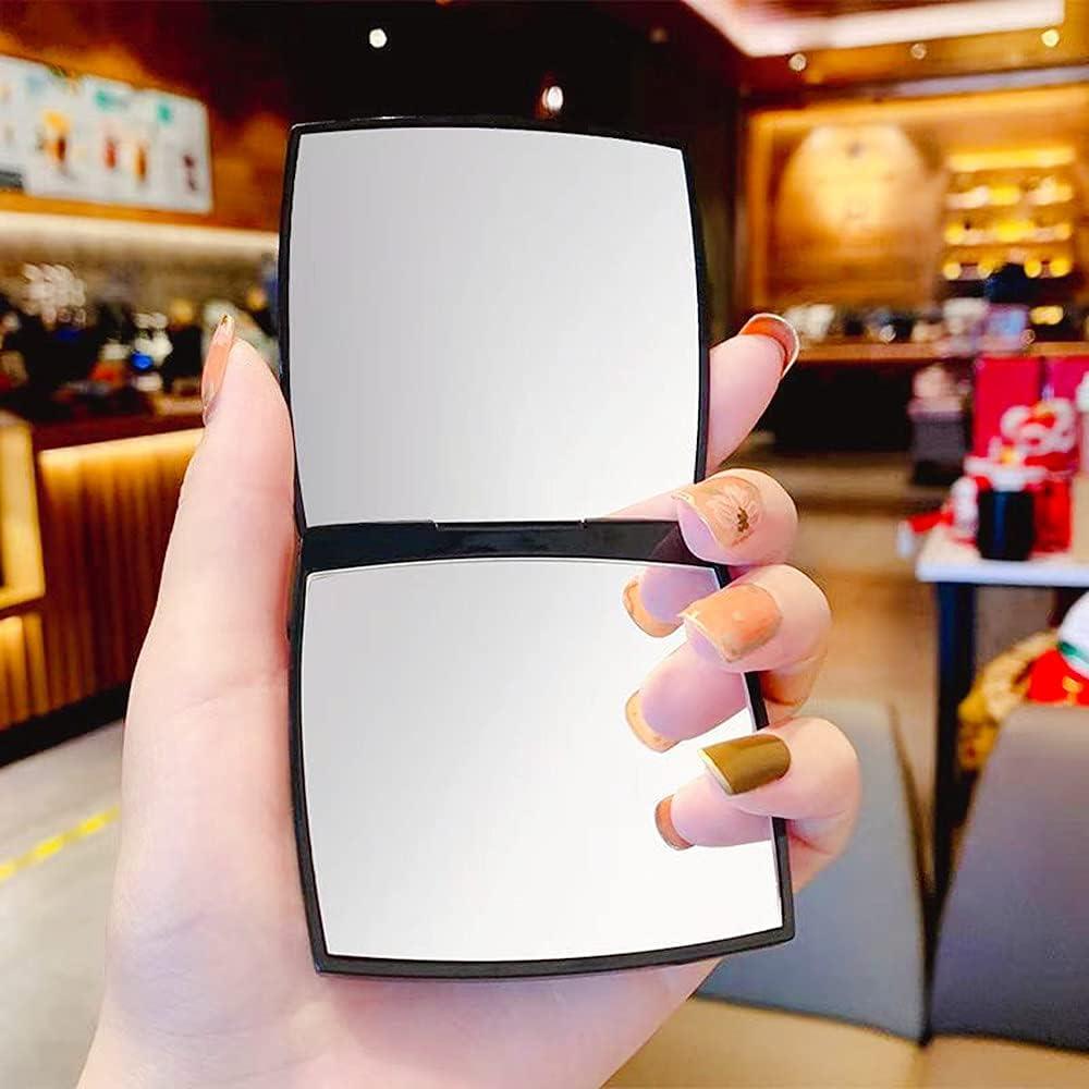 Espejo Cosmético Compacto MENGJIE 2x Aumento Negro 6.35cm