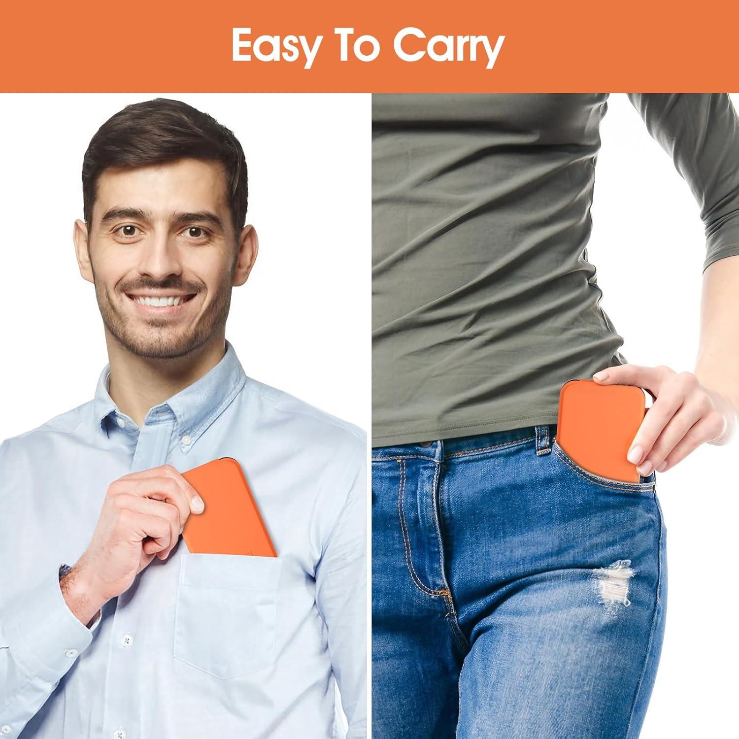 Espejo de Mano Korutomi Plegable Compacto Naranja 10.9x6.9cm