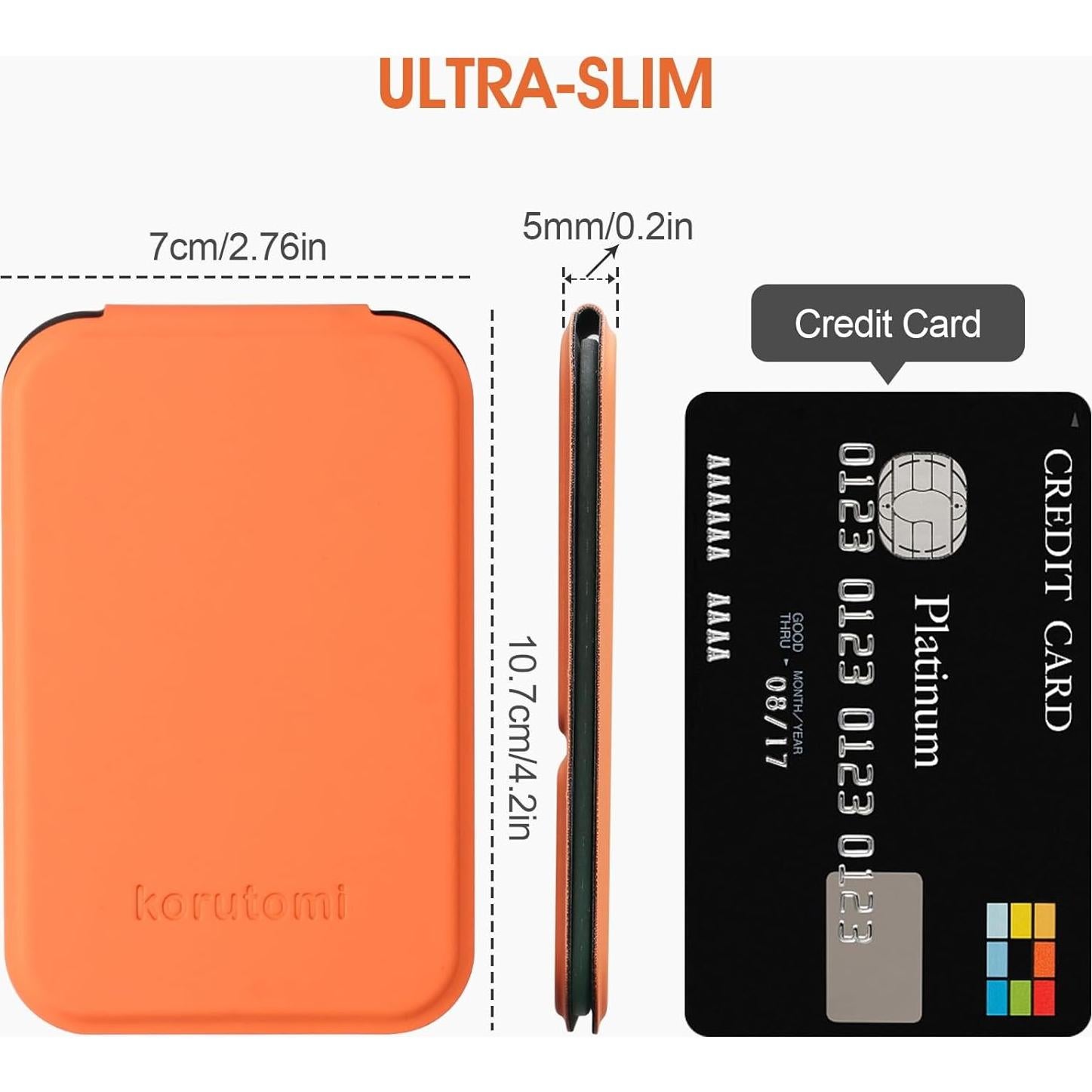 Espejo de Mano Korutomi Plegable Compacto Naranja 10.9x6.9cm