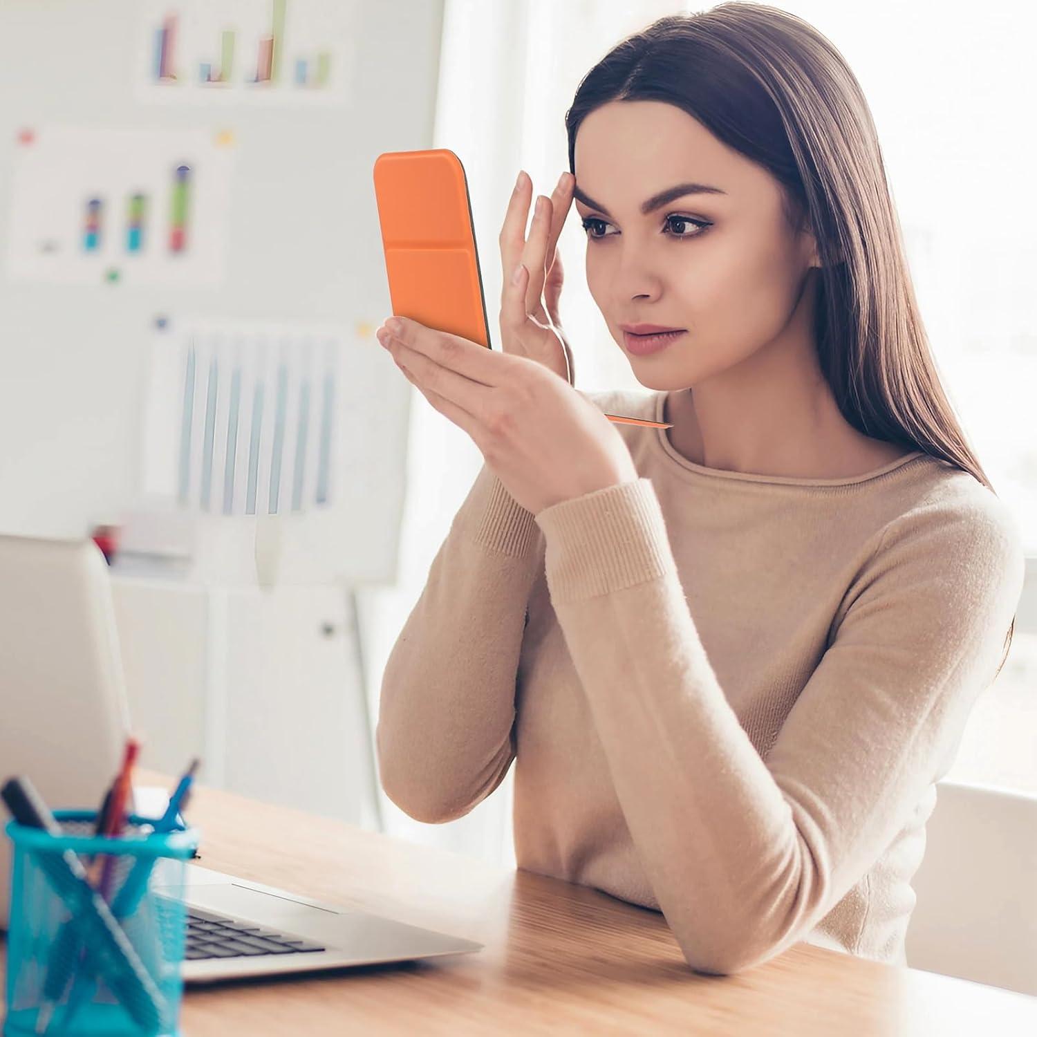 Espejo de Mano Korutomi Plegable Compacto Naranja 10.9x6.9cm