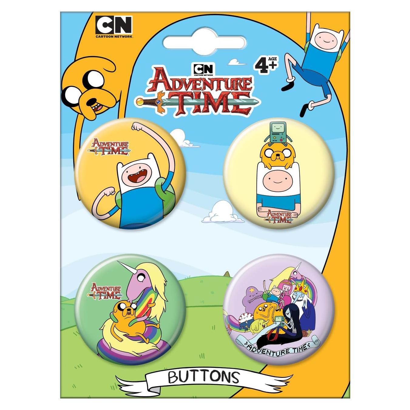 Conjunto de 4 Botones Coleccionables Ata-Boy Adventure Time