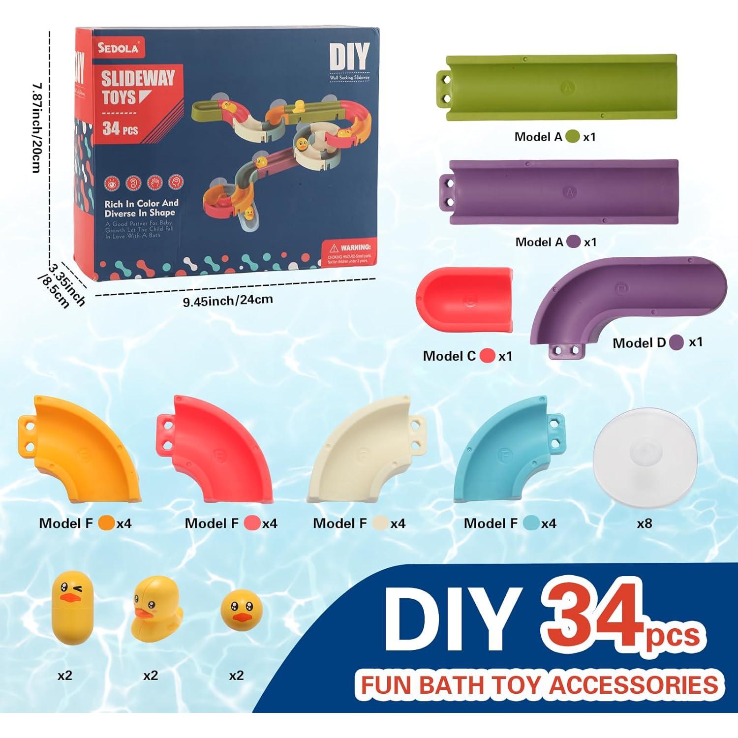 Juguetes de baño deslizantes de pato Haierle 34 piezas