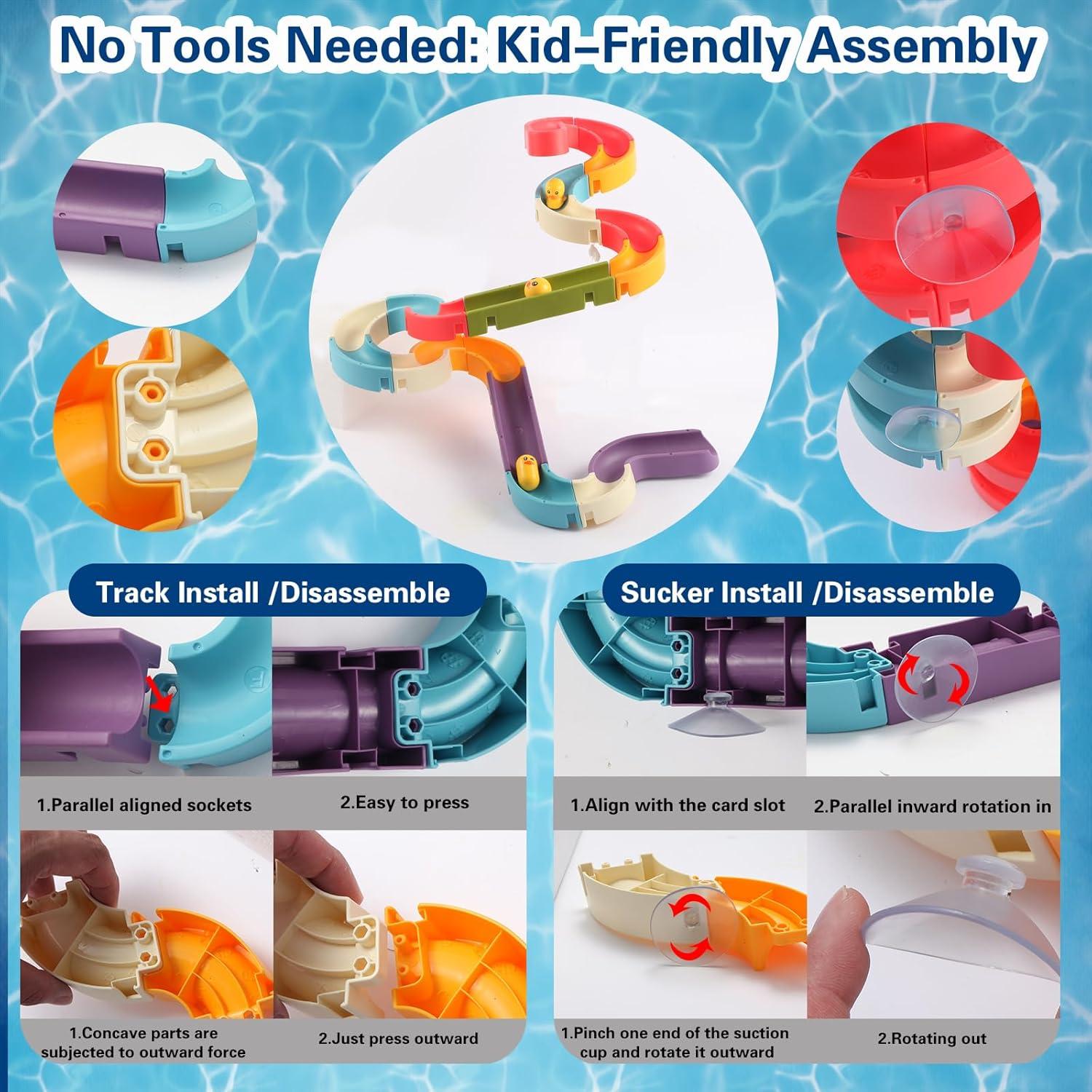 Juguetes de baño deslizantes de pato Haierle 34 piezas