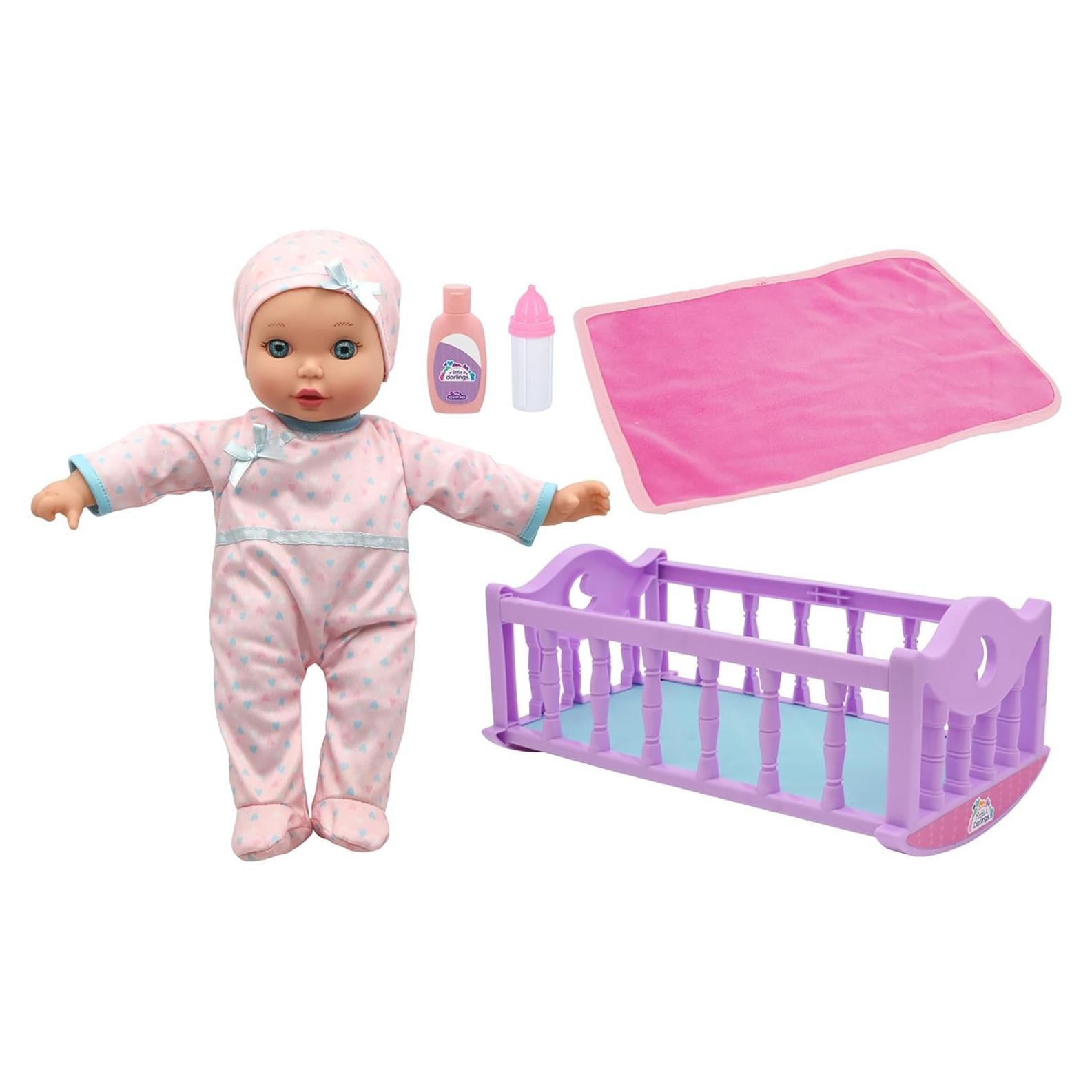 Muñeca de Bebé 30.48 cm Little Darlings con Cuna y Sonidos