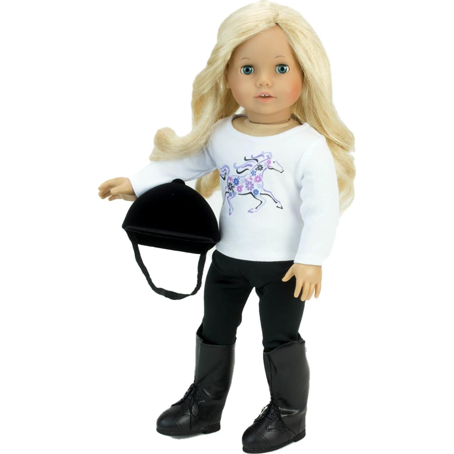 Casco de montar negro terciopelo para muñecas 18" Sophia's