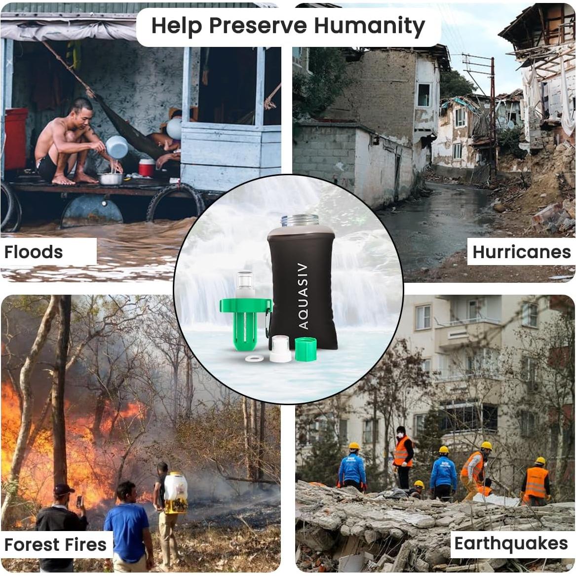 Kit de Filtro de Agua Portátil AQUASIV Basecamp - 1L/min