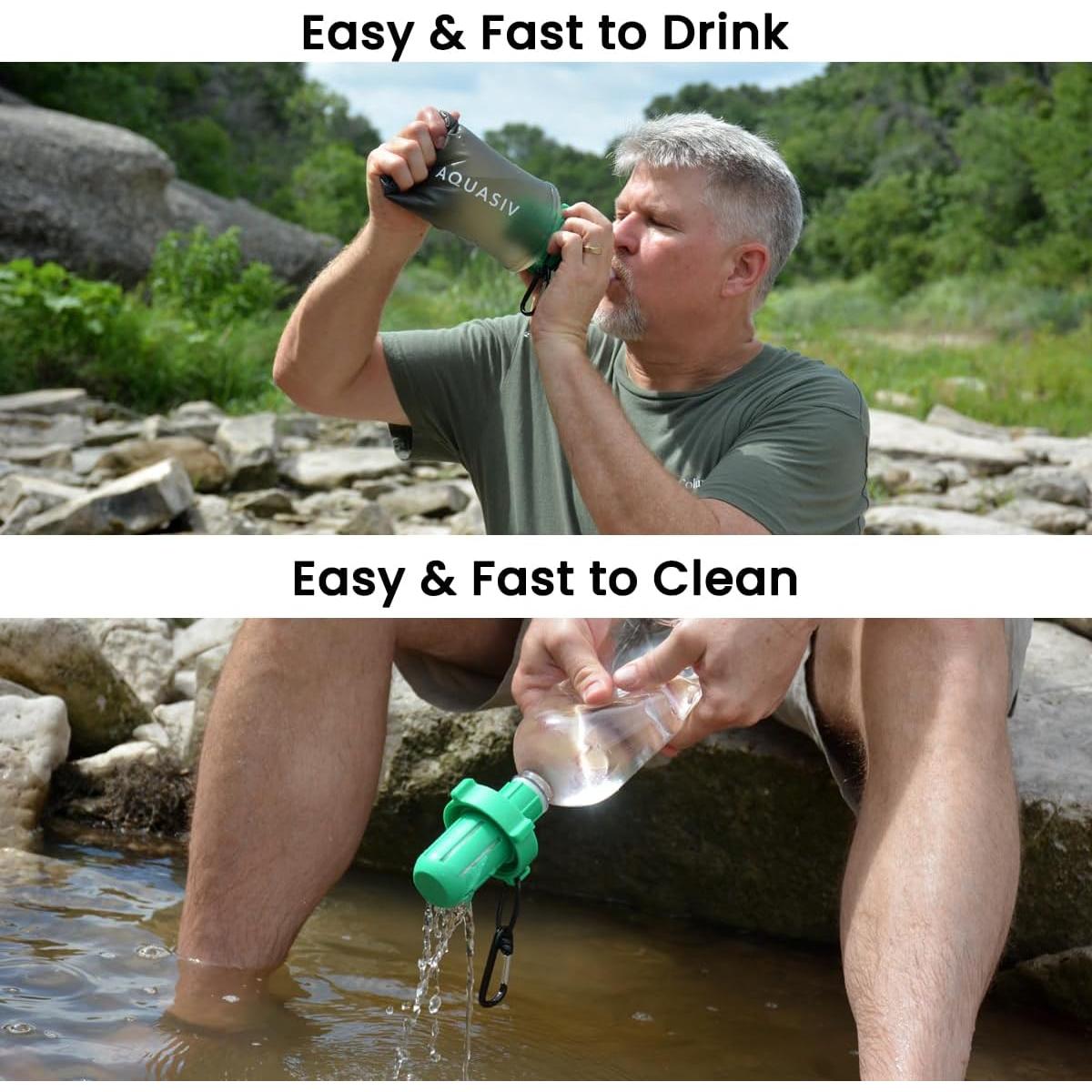 Kit de Filtro de Agua Portátil AQUASIV Basecamp - 1L/min