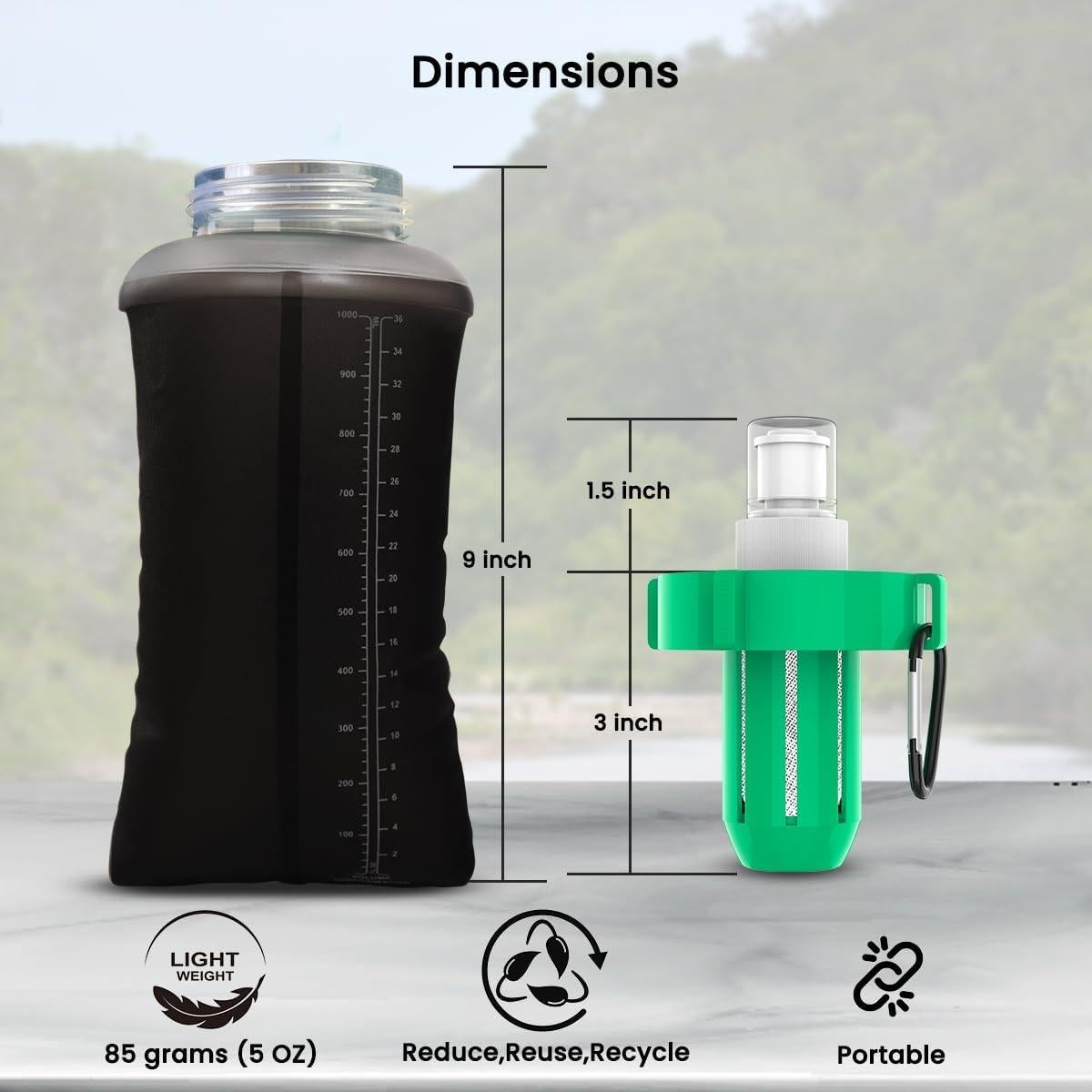 Kit de Filtro de Agua Portátil AQUASIV Basecamp - 1L/min