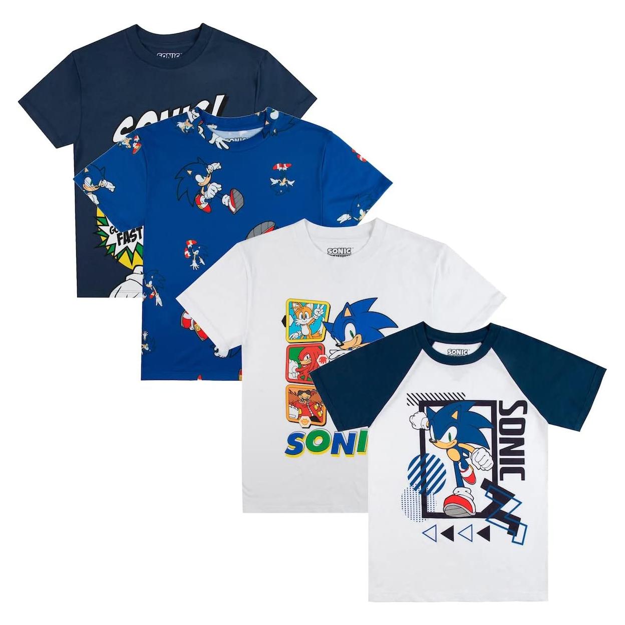 Conjunto de 4 Camisetas Sonic the Hedgehog para Niños
