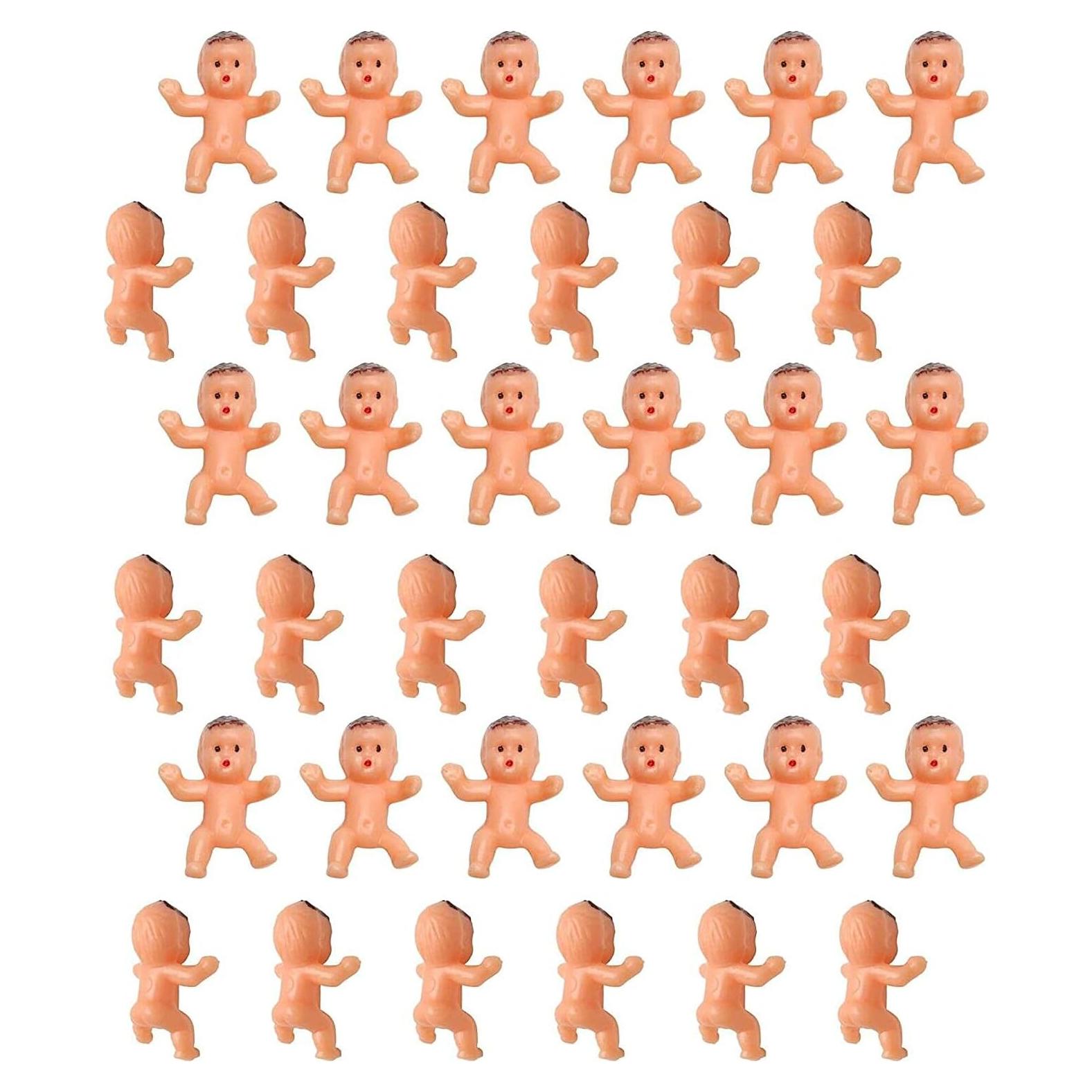 36 Mini Bebés de Plástico JIAKAI para Baby Shower Decoración
