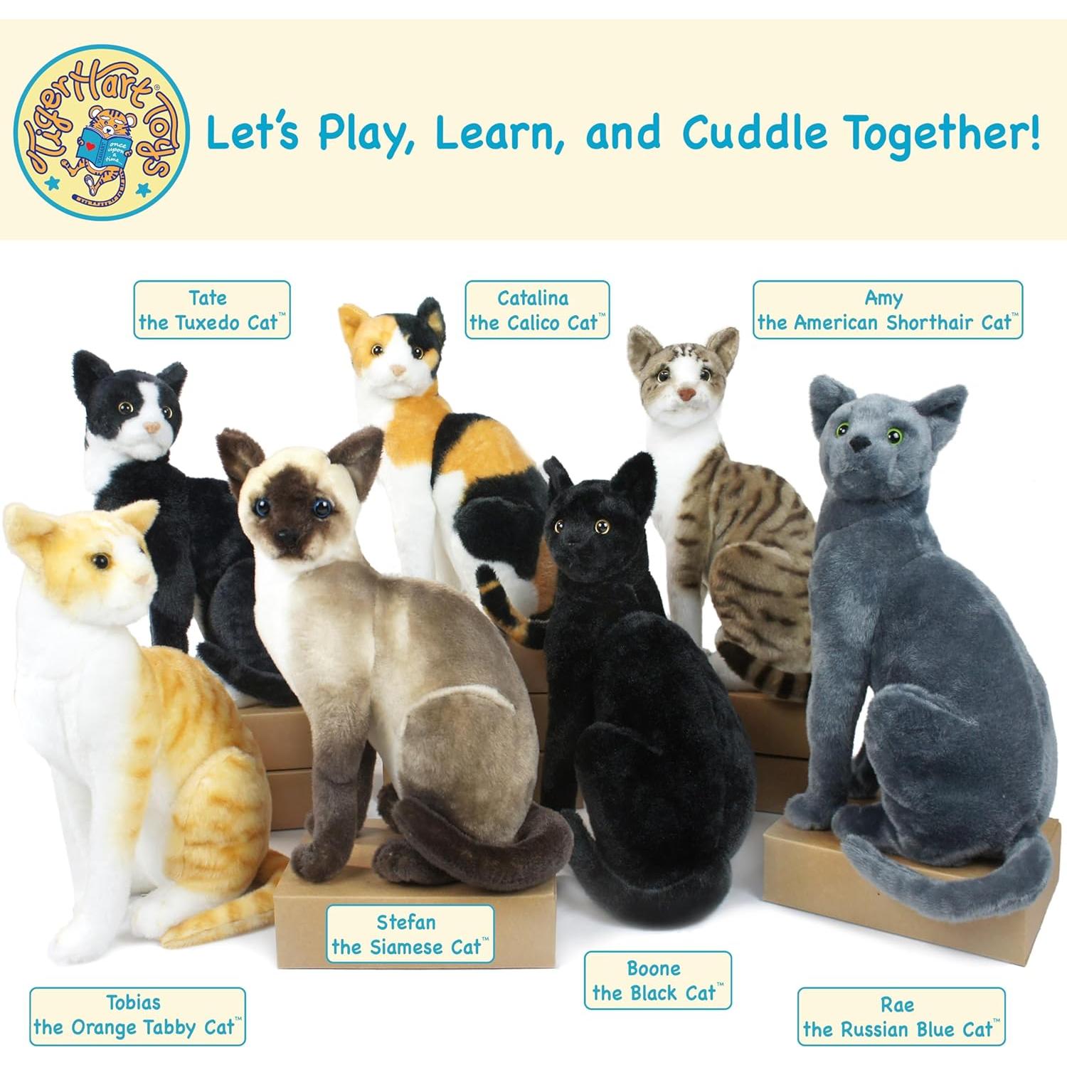 Peluche Gato Negro Boone 33 cm - VIAHART Suave y Lindo