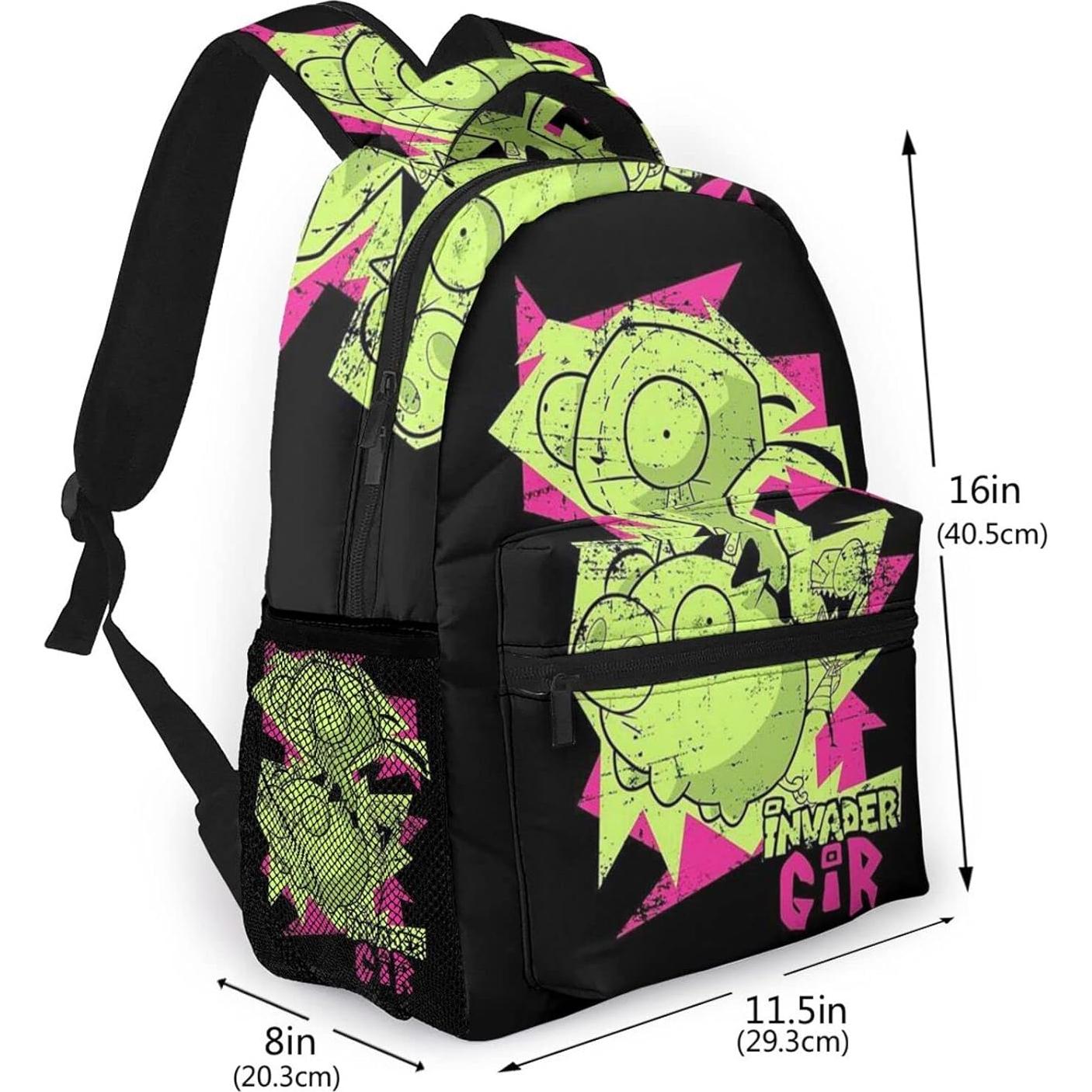Mochila Escolar Unisex Invasor Cartoon Zim 15x10x5 cm